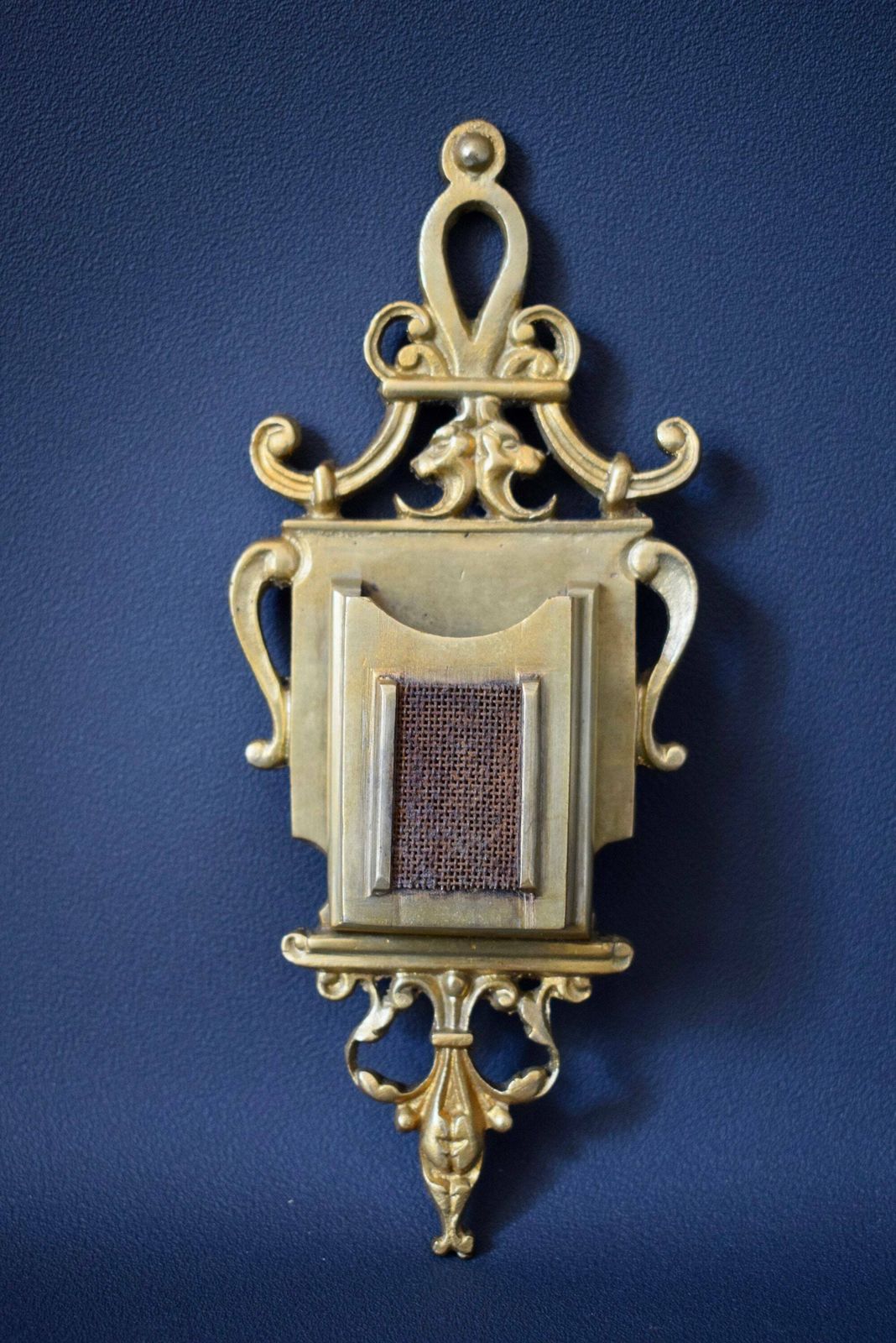 Antique French Bronze Wall Hanging Match Striker Wall Mountable Vesta photo vintage