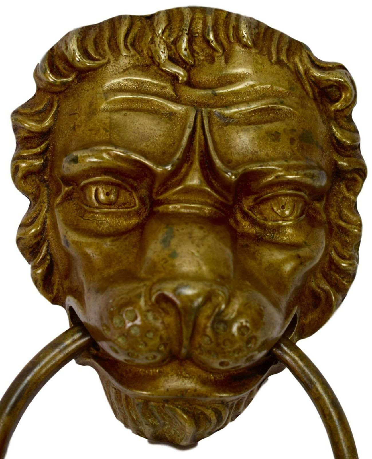 French Antique Large Bronze Lion Door Handle Knocker photo furniture