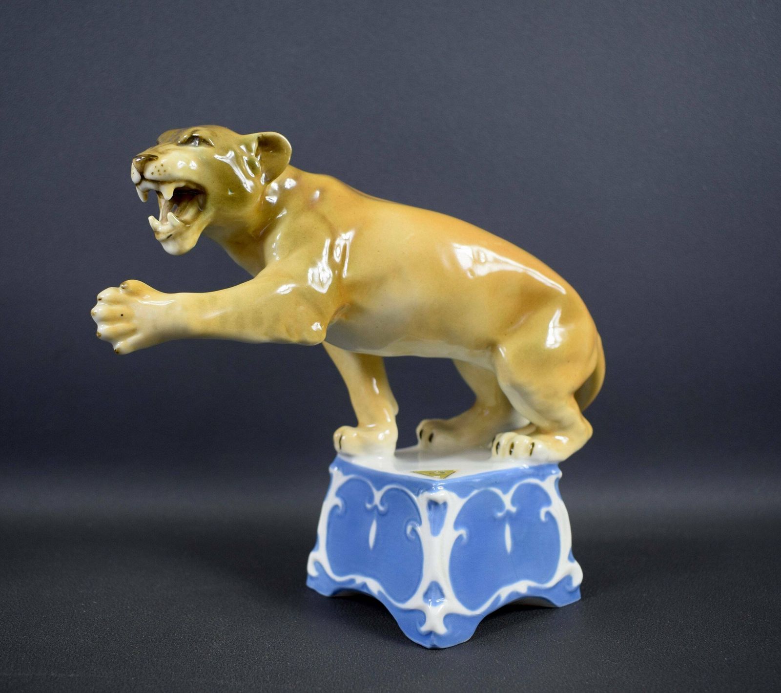 Royal Dux Vintage French Statue Lioness Porcelain photo buy
