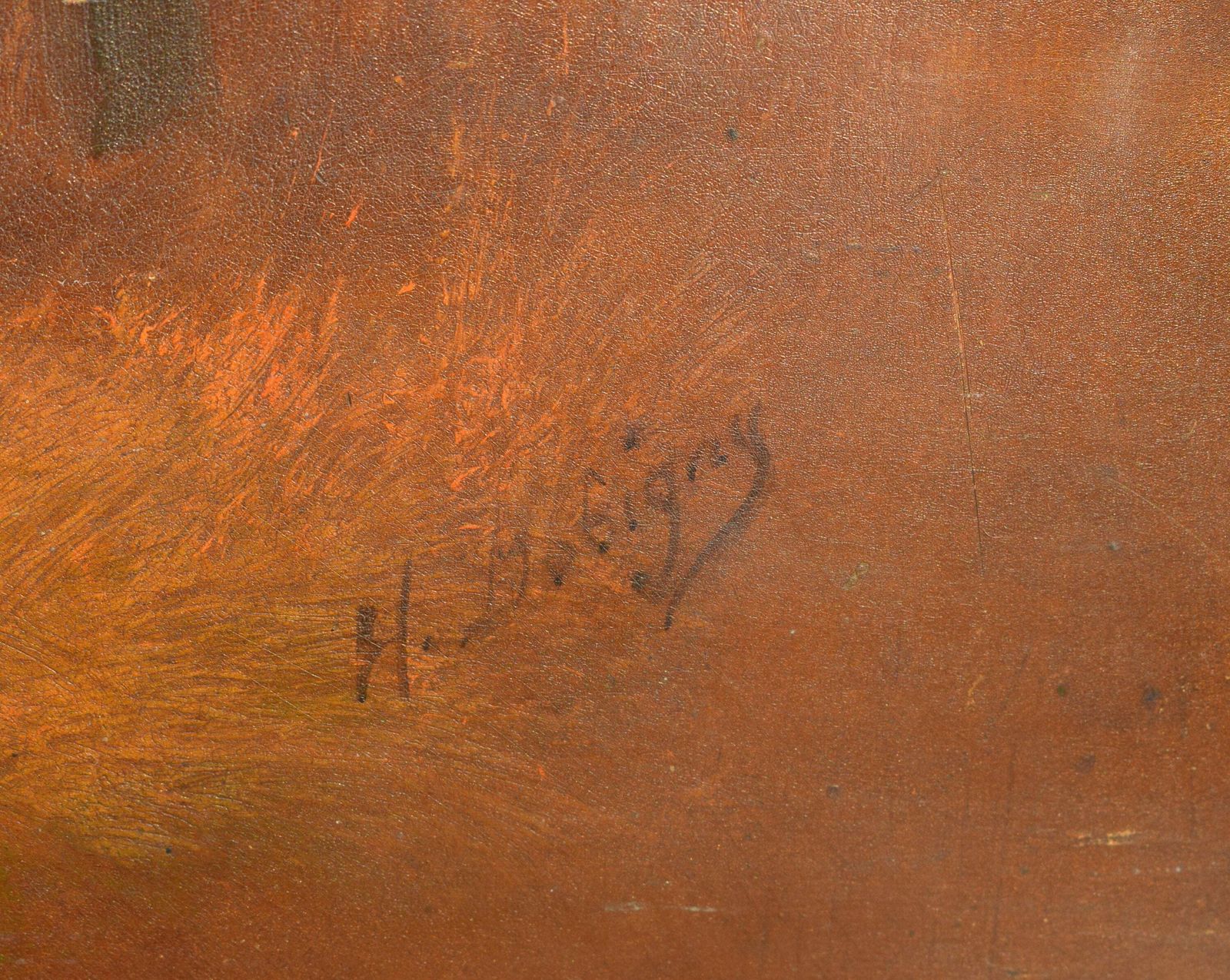 French Antique Oil Painting Of A 18th Century Style Romantic Couple In A Park At Sunset photo 311.0