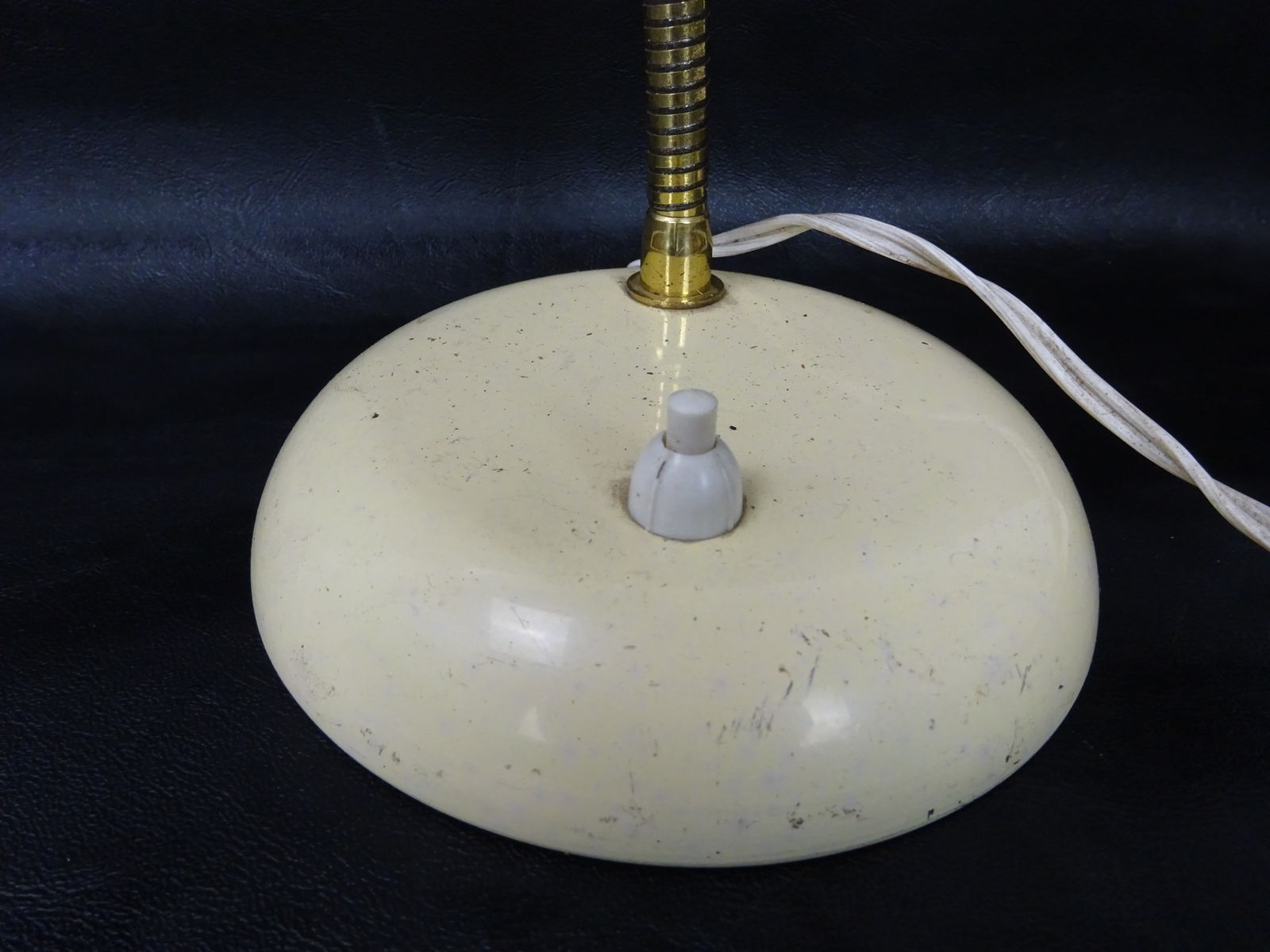 Mid Century European Cream Enamelled Metal Goose Neck Lamp photo 68.0