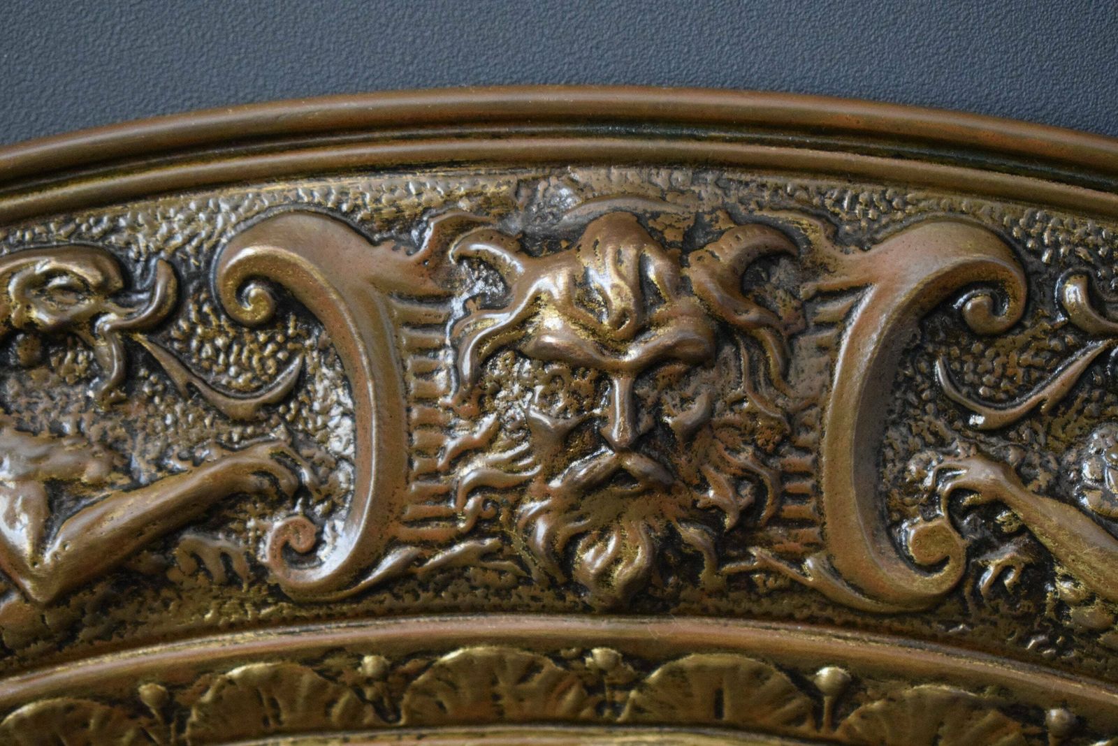 19th.C Embossed Copper Picture Art Wall Panel Tray photo for sale