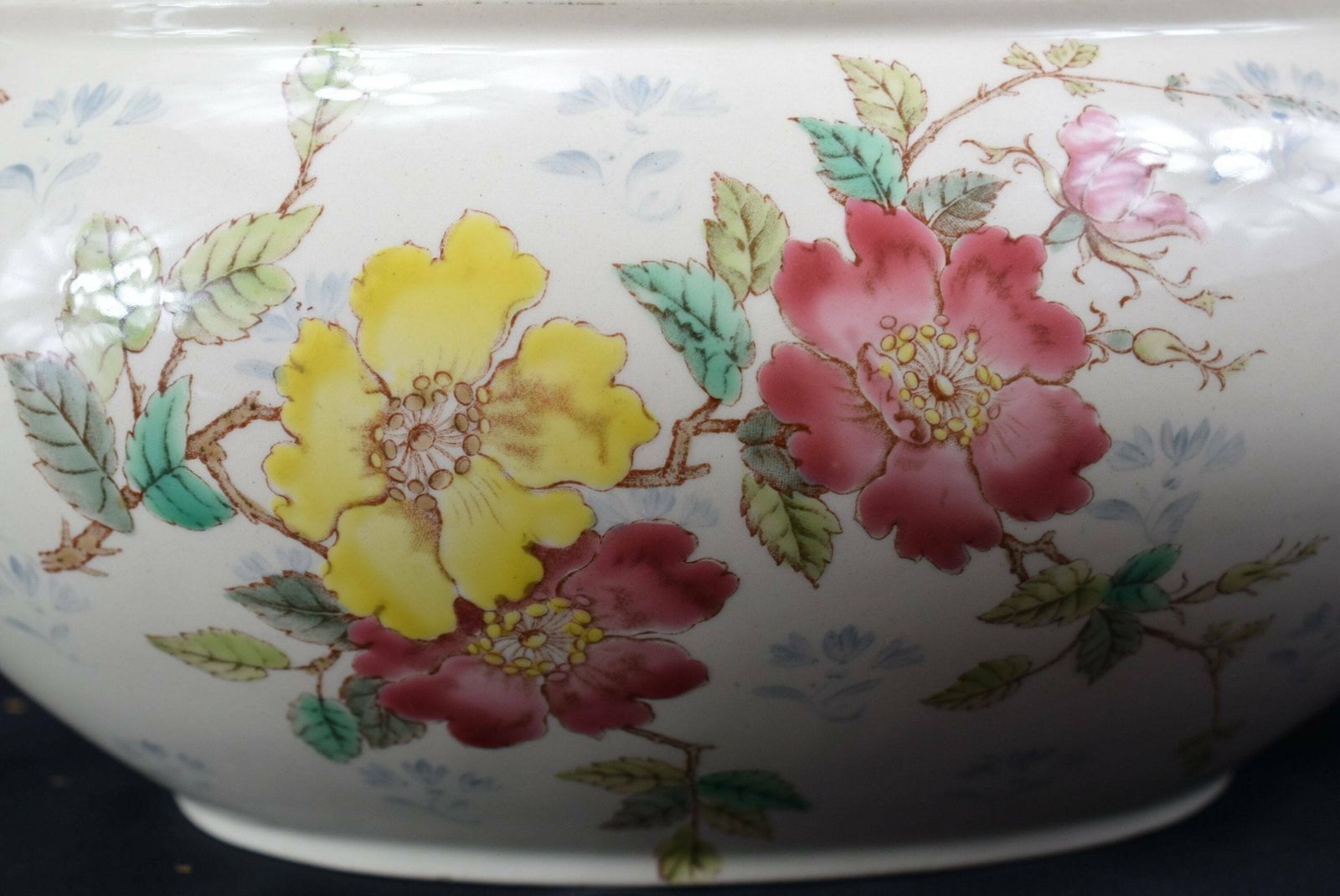 Kg Luneville Art Nouveau French Large Luneville Majolica Jardiniere Planter photo vinterior