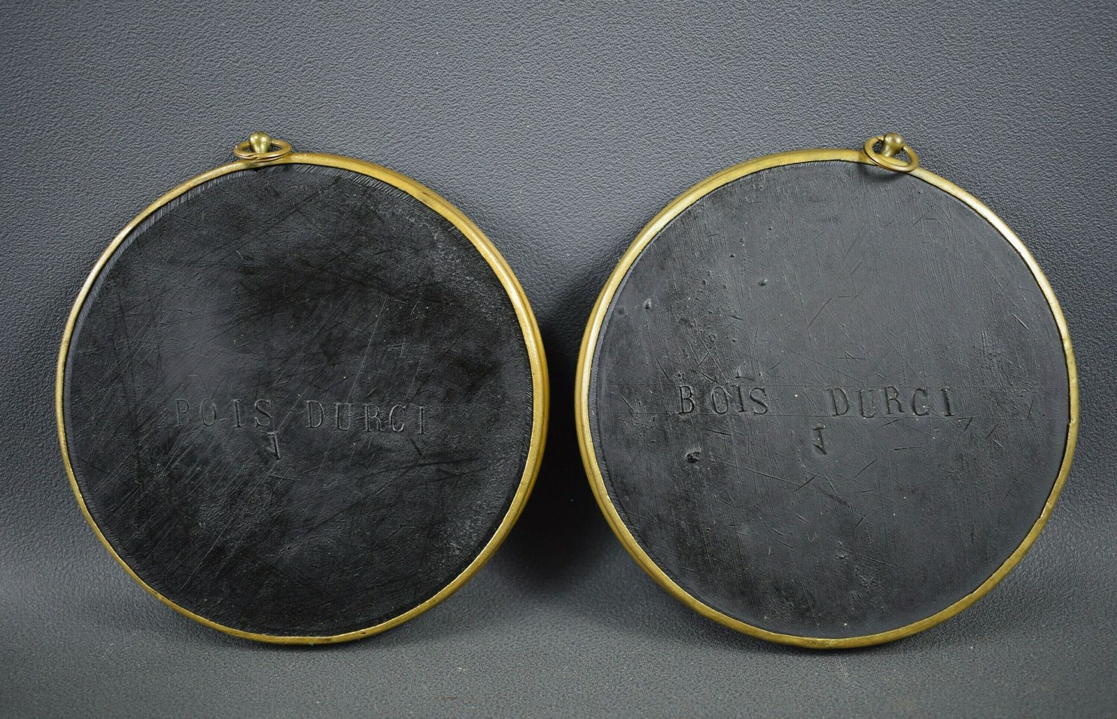 photo furniture French Antique Pair Of Religious Medallions Hardened Wood 19th