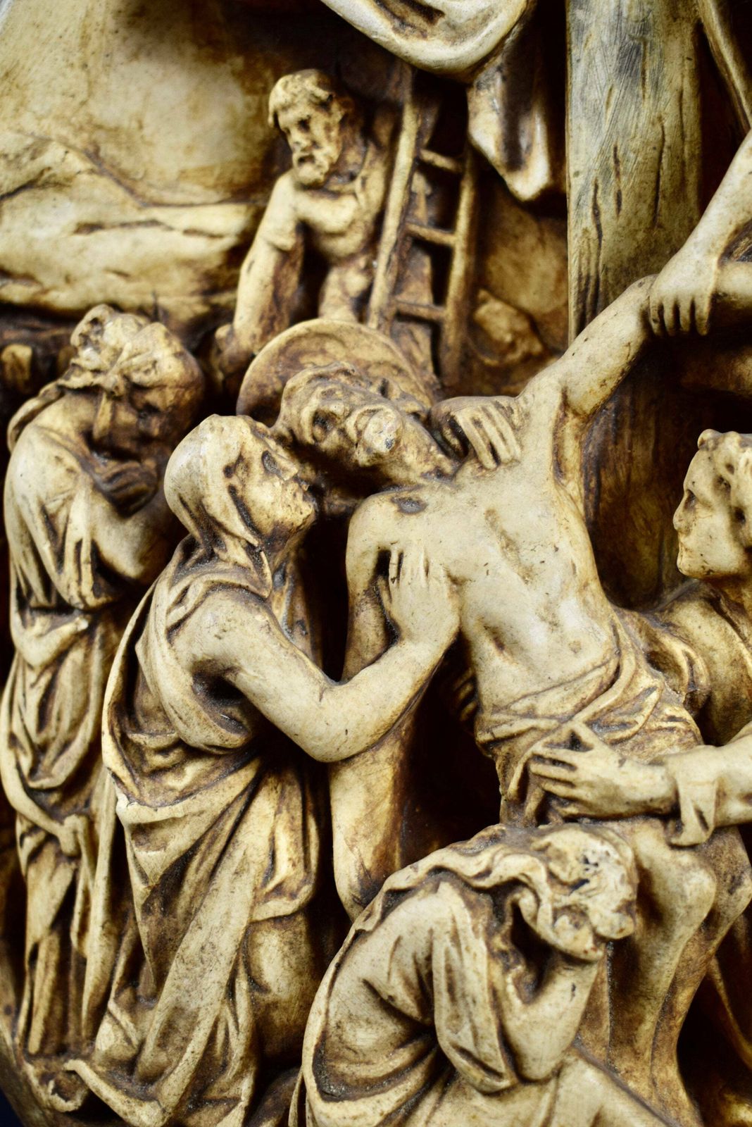 French Antique Religious Wall Plaque The Descent From Cross photo furniture