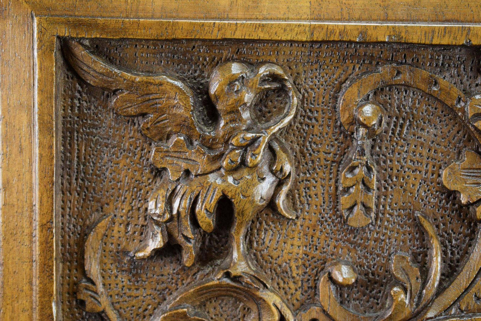 19th Antique Gothic Hand Carved Wood Cupboard Door photo Home Fixtures