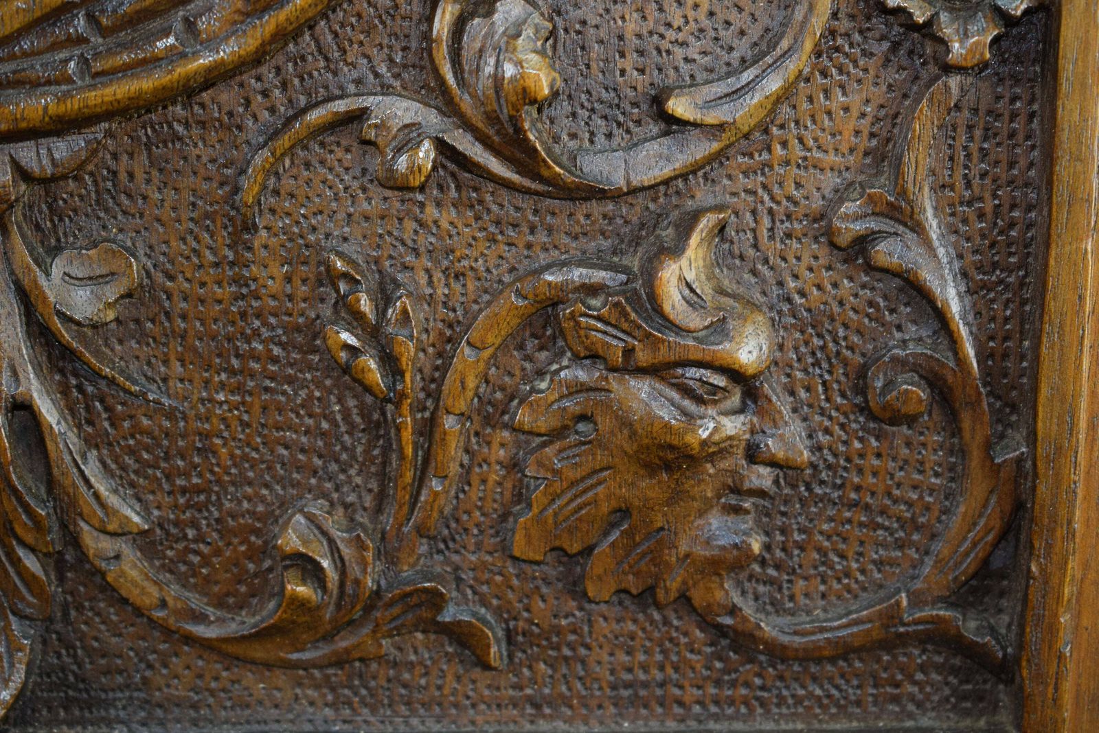 19th Antique Gothic Hand Carved Wood Cupboard Door photo 408.0