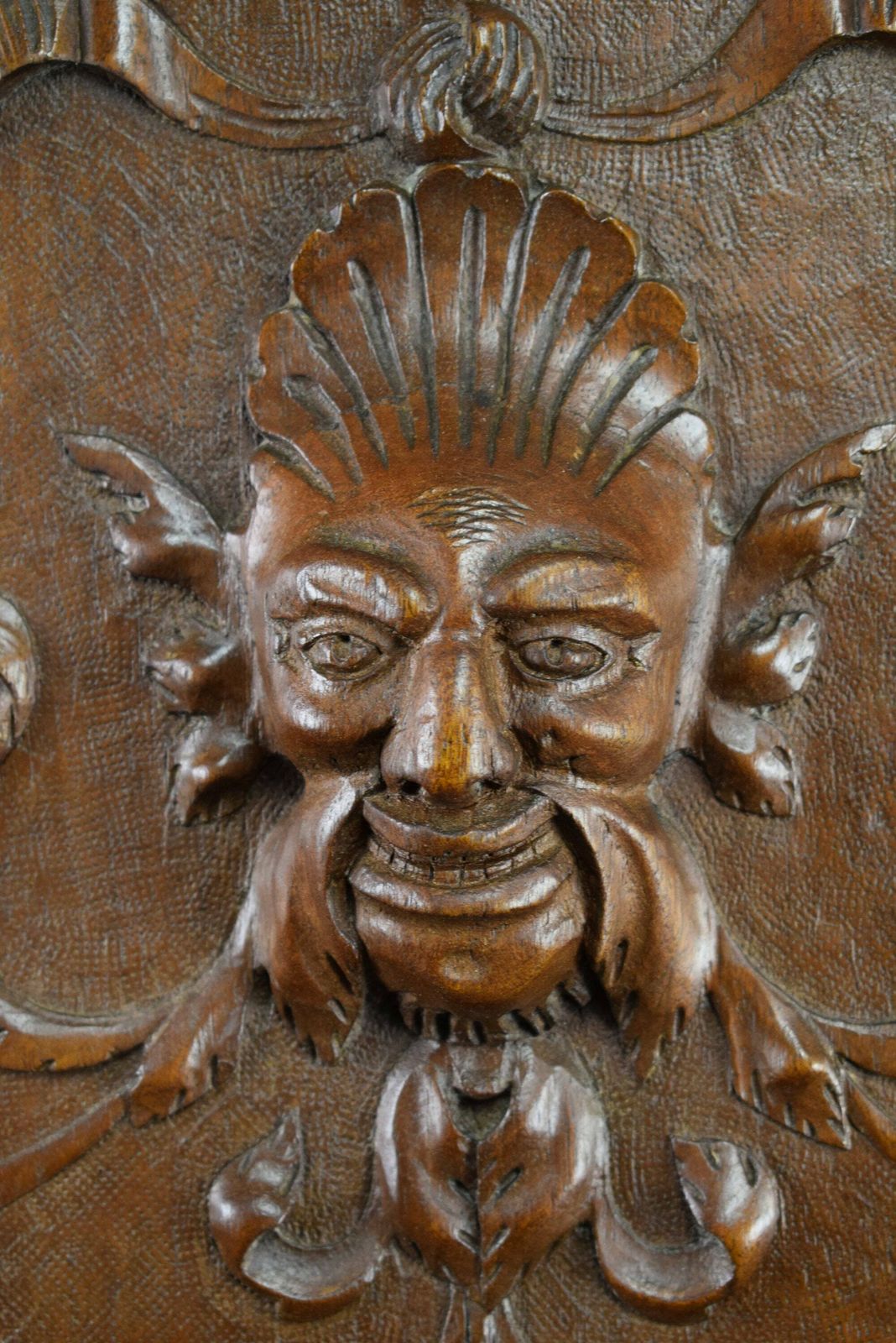 French Antique Hand Carved Wood Cupboard Chimera Head Mascaron 19th photo 408.0