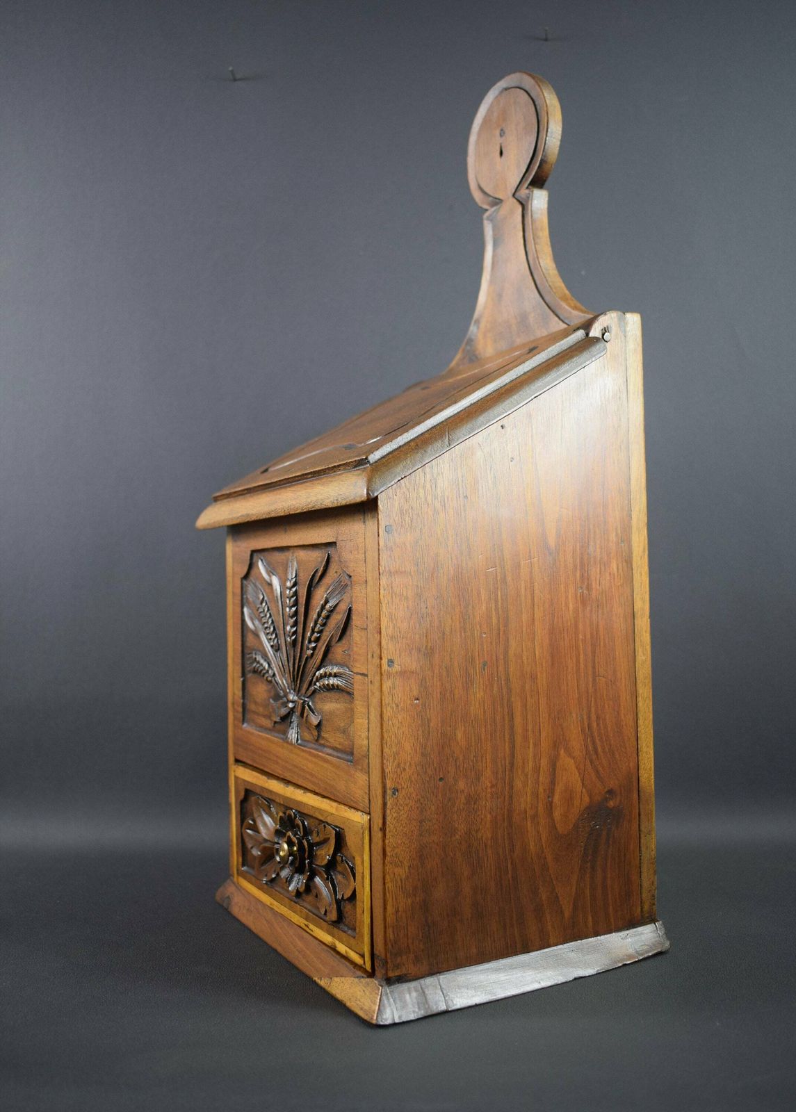 Vintage French Antique Wood "Saliero" Salt Box Provencal 19th photo buy