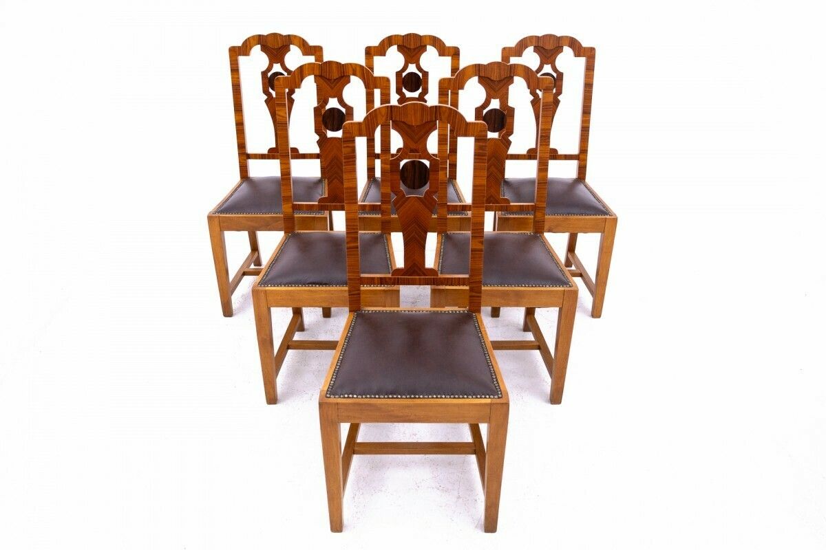 A Set Of Art Deco Chairs, 1940s, Poland.