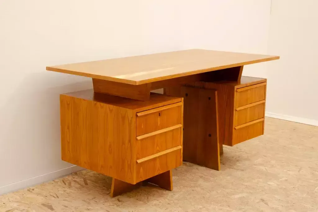 Fully Renovated Czechoslovak Huge Writing Desk, 1970´S, Central Europe photo for sale