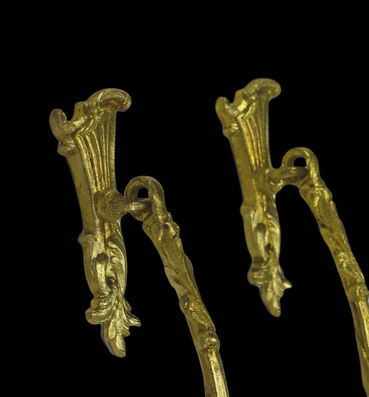 Large Antique French Regency Style Pair Of Ormolu Bronze Curtain Drapery Tiebacks Holdbacks 19th photo vinterior