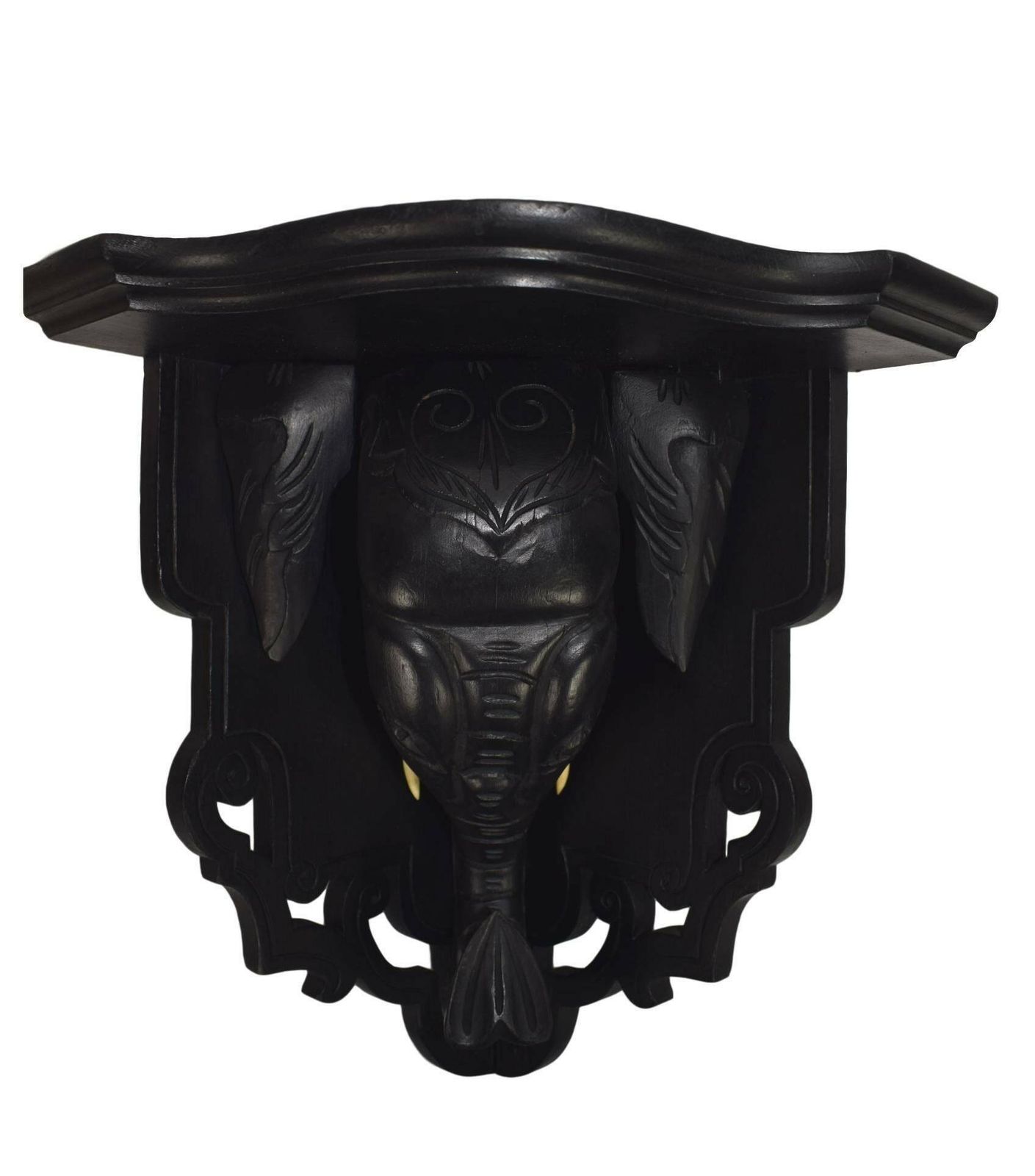 French Antique Architectural Carved Wood Wall Shelf Elephant 19th photo buy