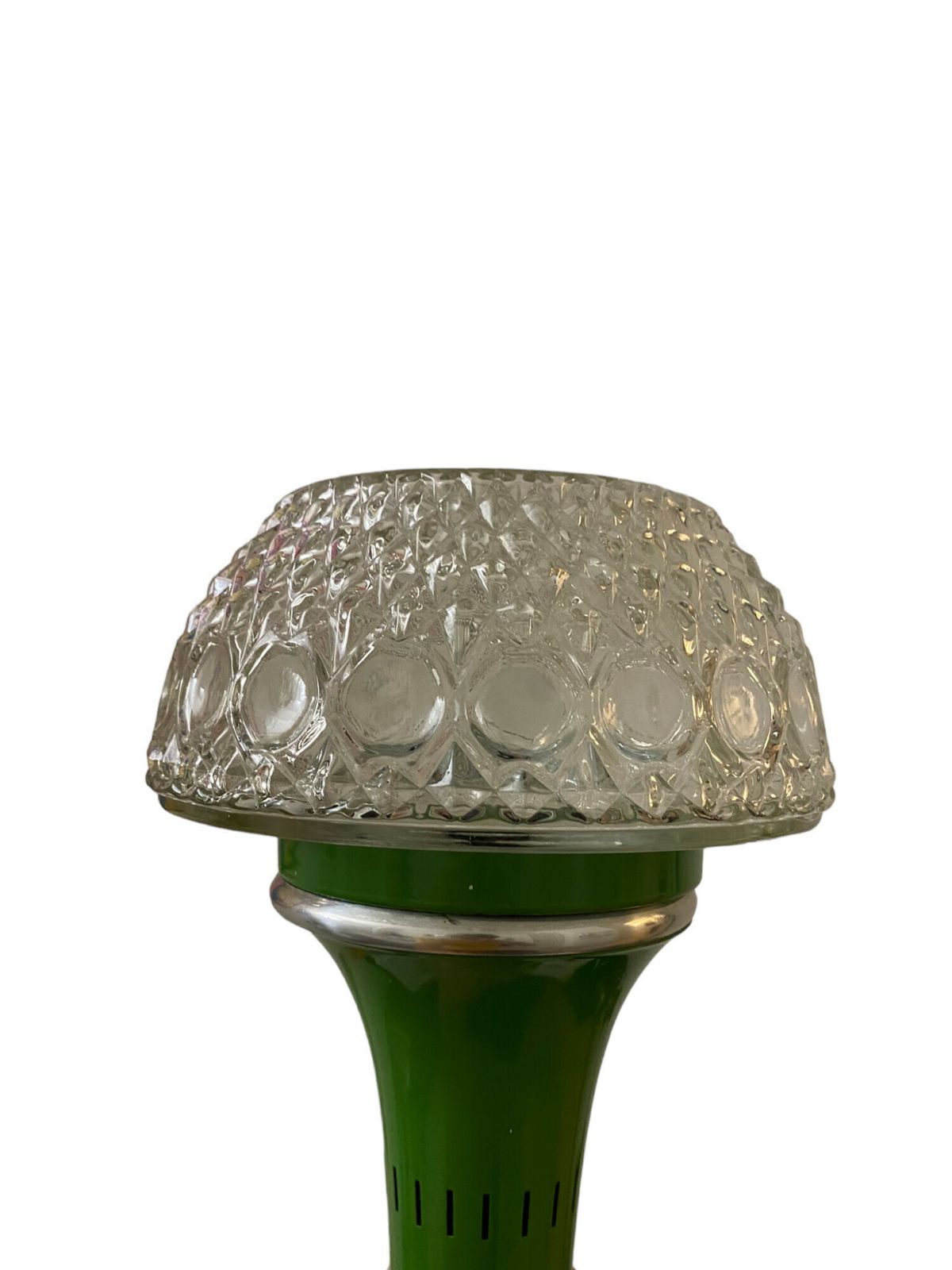 Elegant Italian Metal And Glass Chandelier – Cast Glass Decor & Industrial Green Head 80 Centimeters High photo furniture