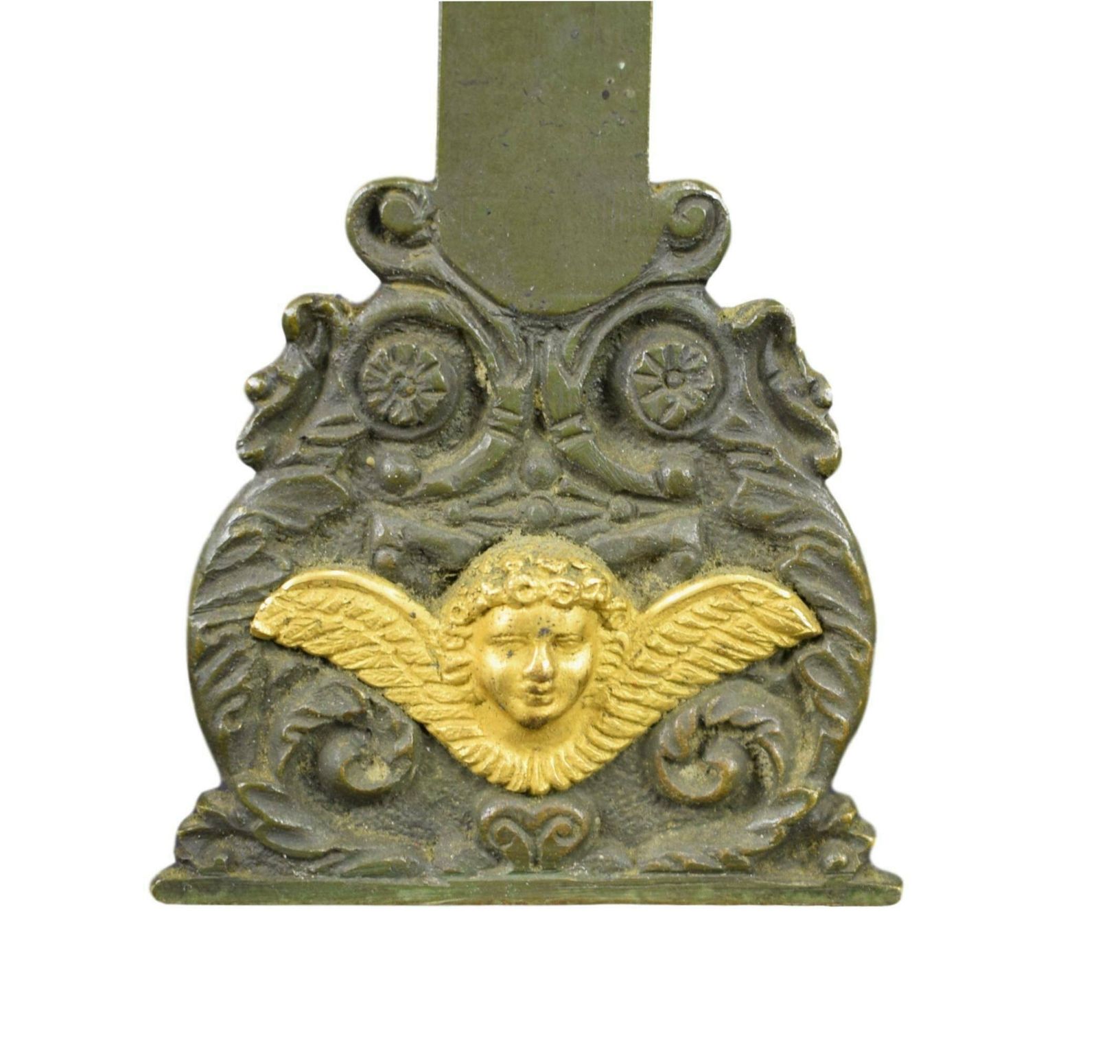 French Antique Wall Gilt Bronze Cross Crucifix photo for sale