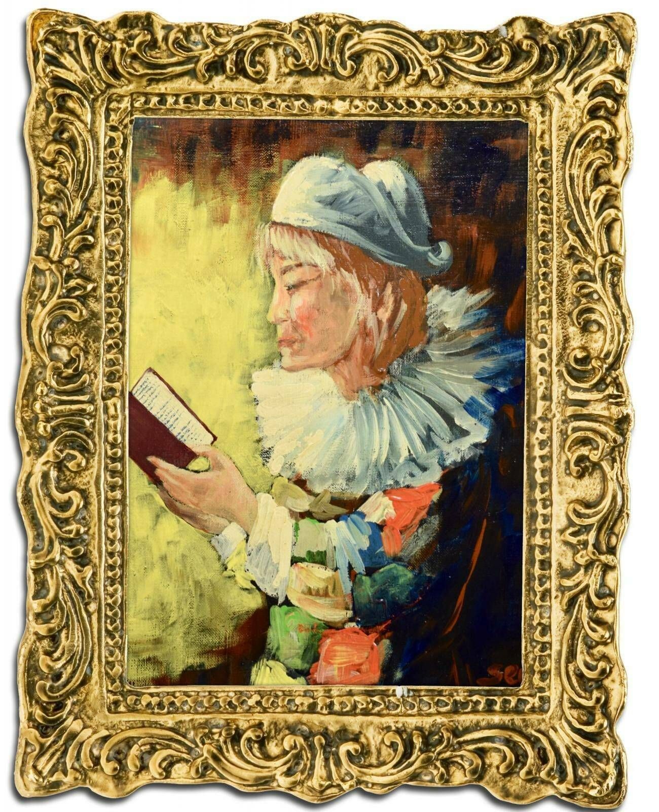 Vintage French Oil Painting On Canvas