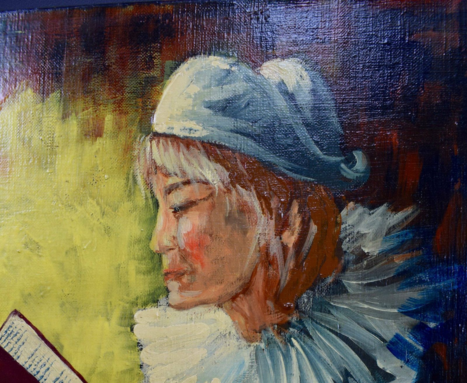Vintage French Oil Painting On Canvas photo 275.0