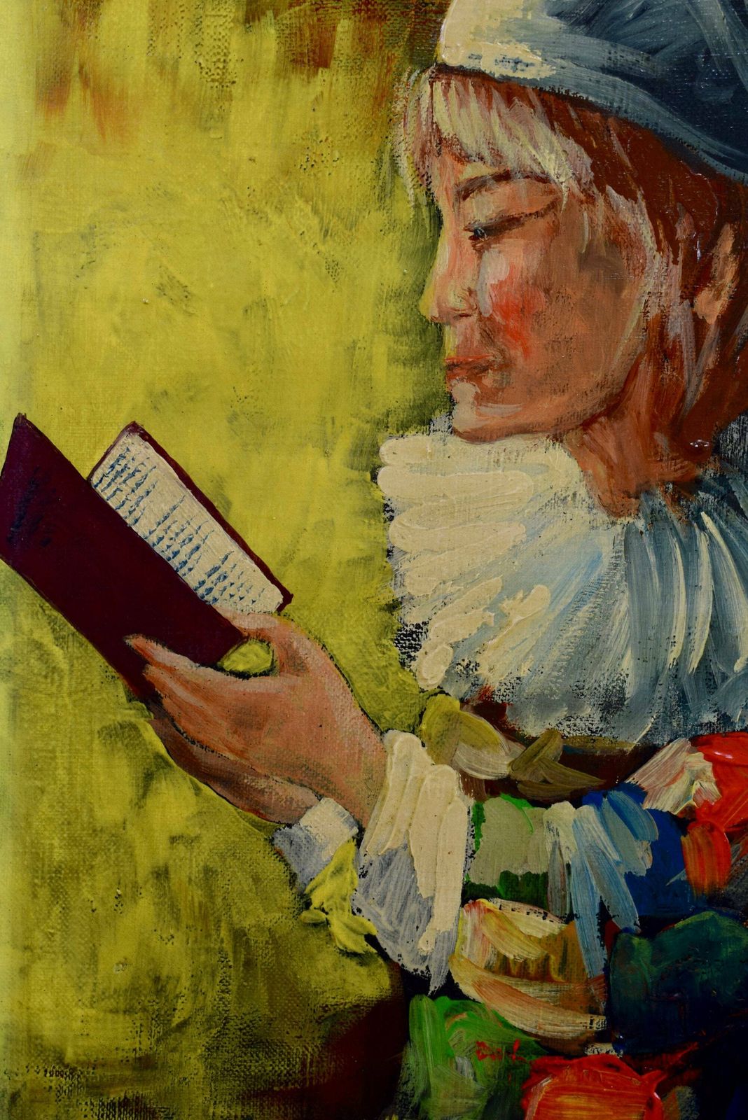 Vintage French Oil Painting On Canvas photo vinterior