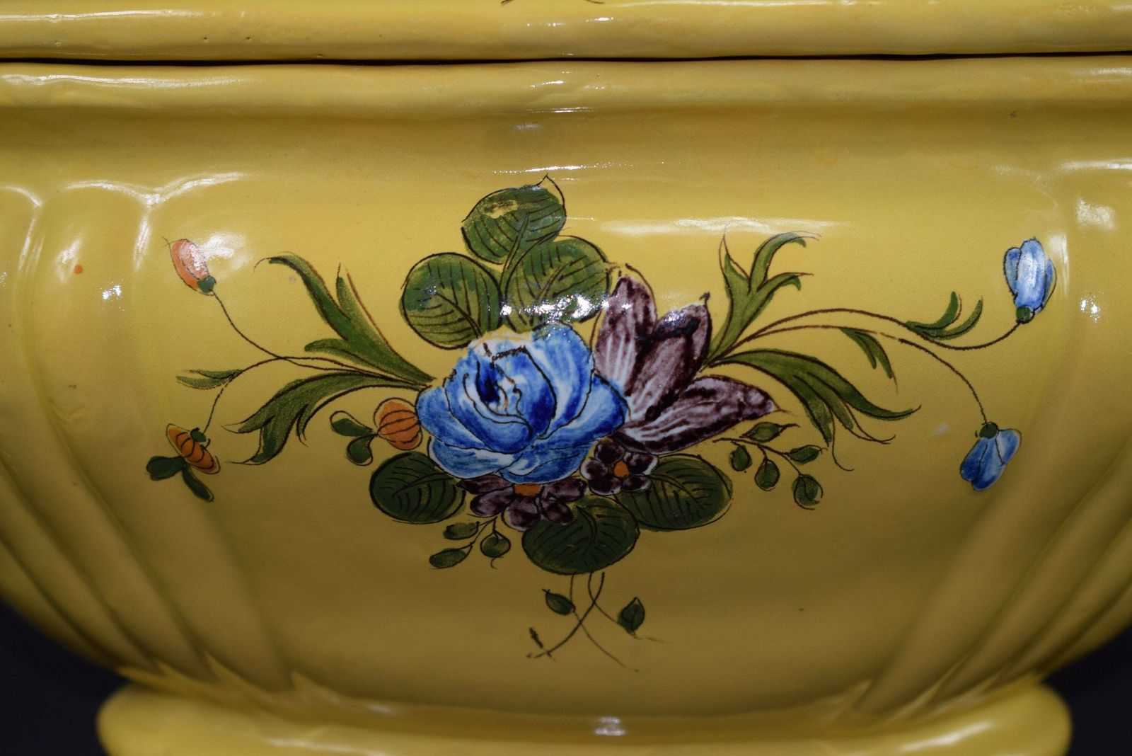 Vintage Yellow Hand Painted Montpellier Ceramic Lidded Tureen Provence photo furniture