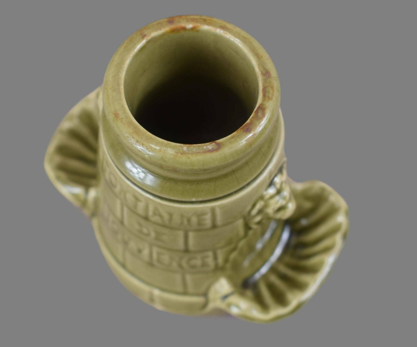 Freres Gros Mustard Of Dijon Pot, Fine Mustard Jar, Fountain Of Youth Mustard Pot With Lions, Country Rustic Decor, Advertising Mustard Pot photo Home Decor