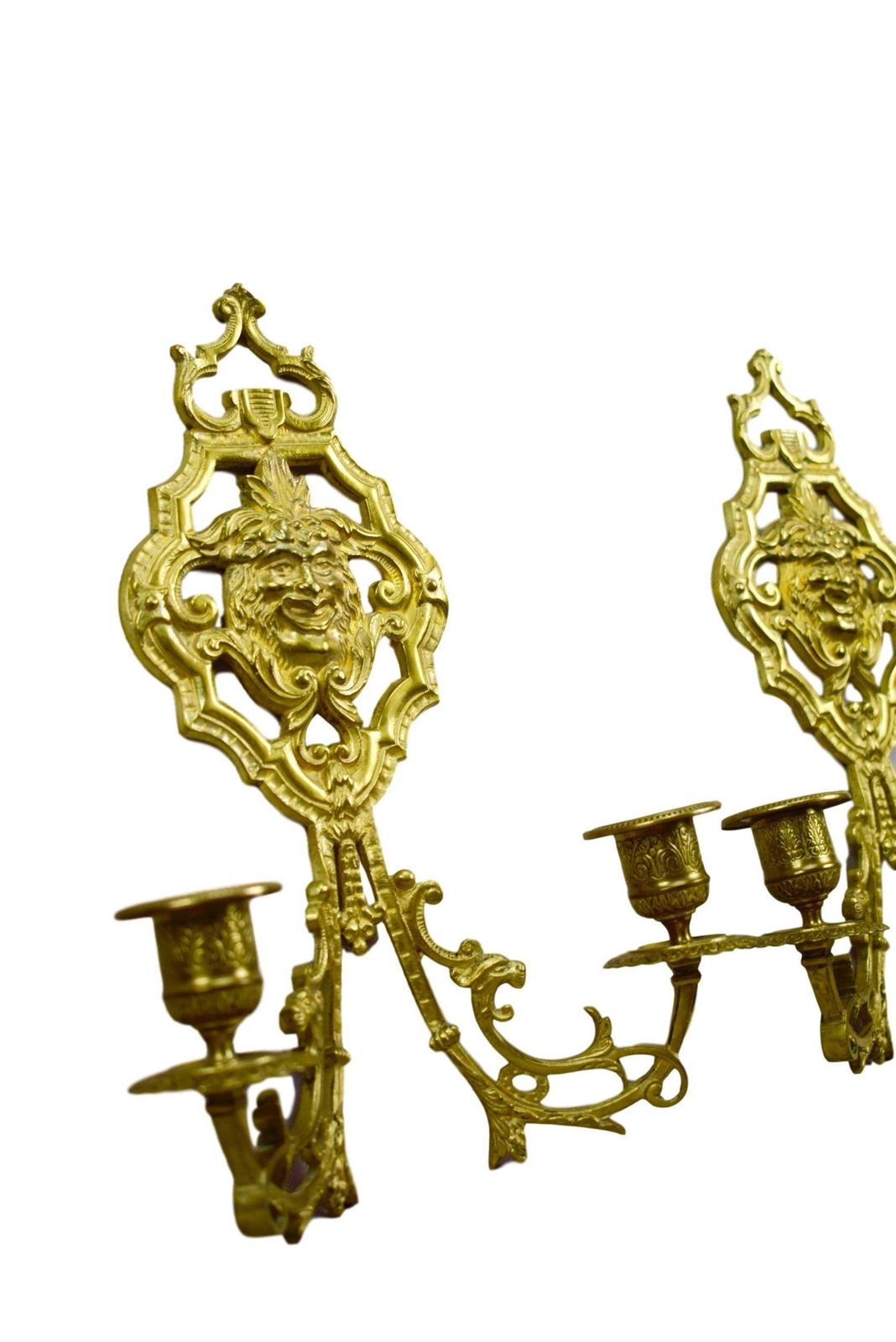 French Antique Pair Of Gilded Bronze Wall Sconce photo Home Decor