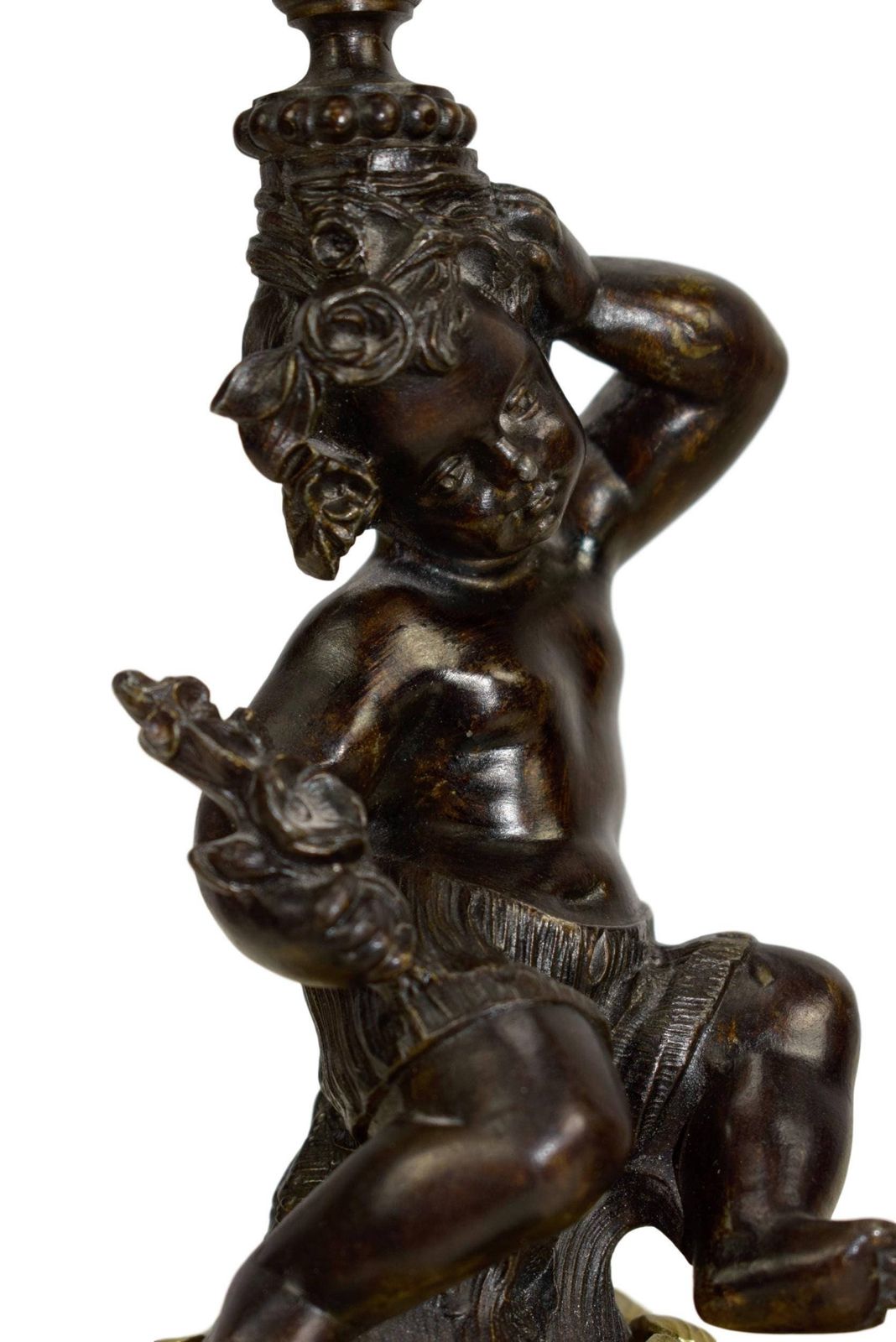 French Pair Of Antique Rococo Candlesticks   Ormolu Bronze Candle Holders   Putto Putti Angel Candlesticks   19thc Candlesticks photo furniture
