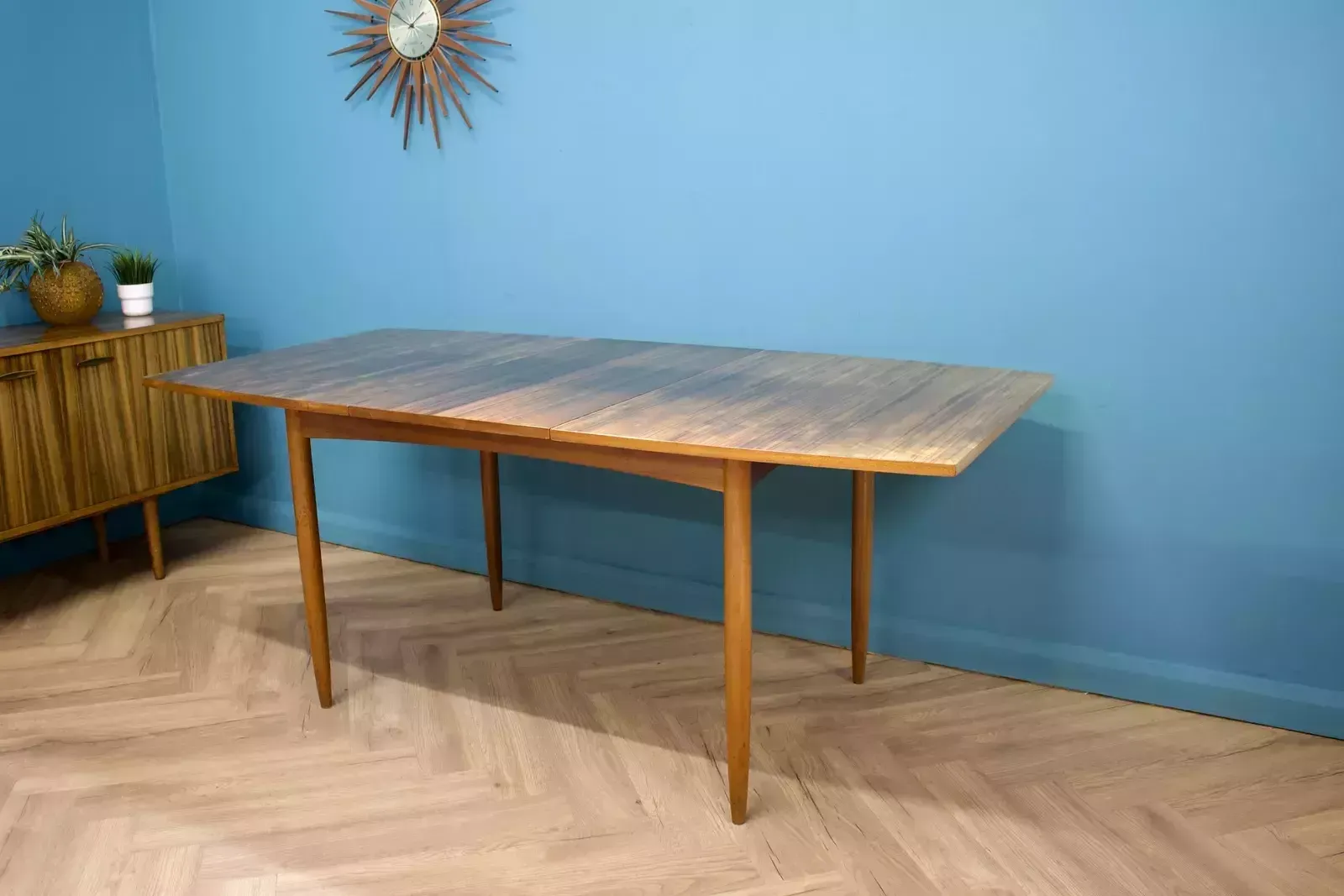 Mid Century Walnut Extending Dining Table photo for sale