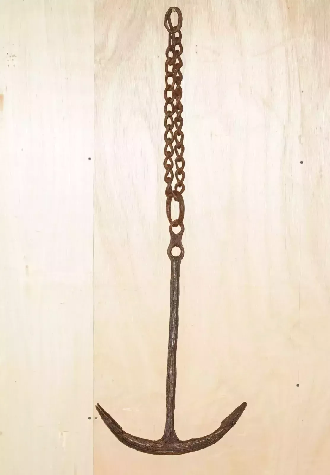 Antique Circa 1640 Original Heavily Worn English Ship's Anchor From Penzance