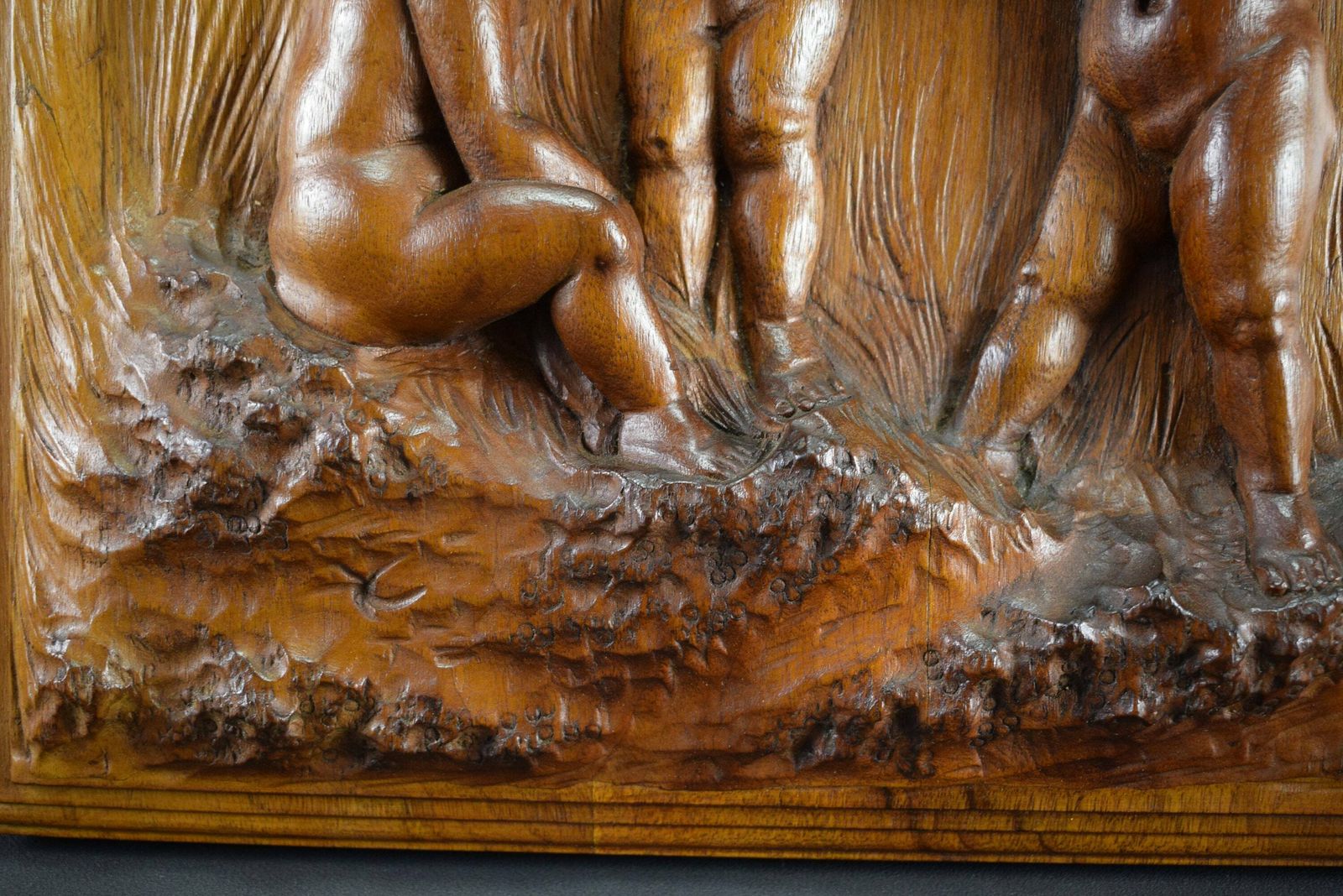 Antique Architectural Pair Of French Cherub Hand Carved Wood Panels 19th photo vinterior