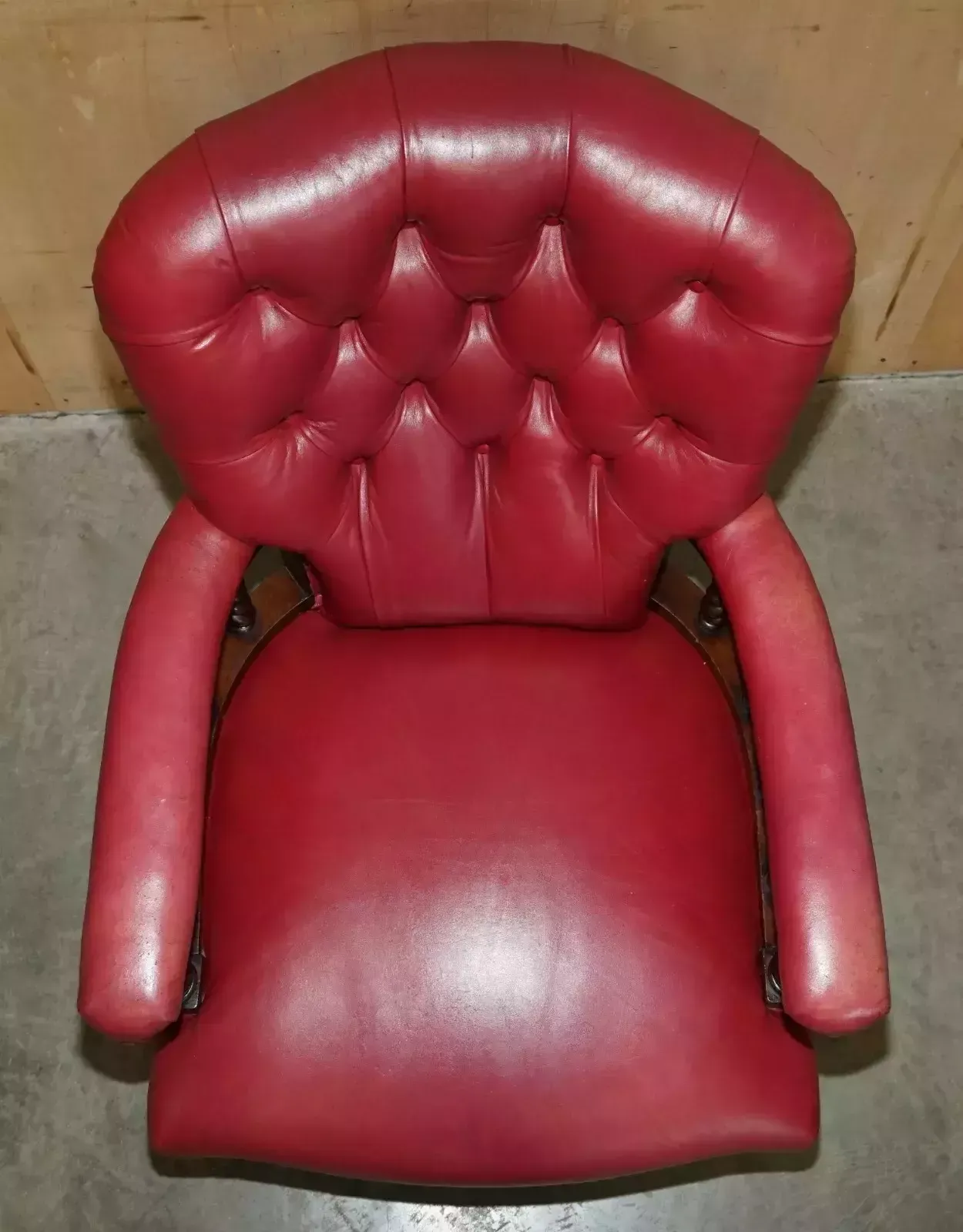 Antique William IV 1830 Chesterfield Tufted Barley Twist Frame Leather Armchair photo 2950.0