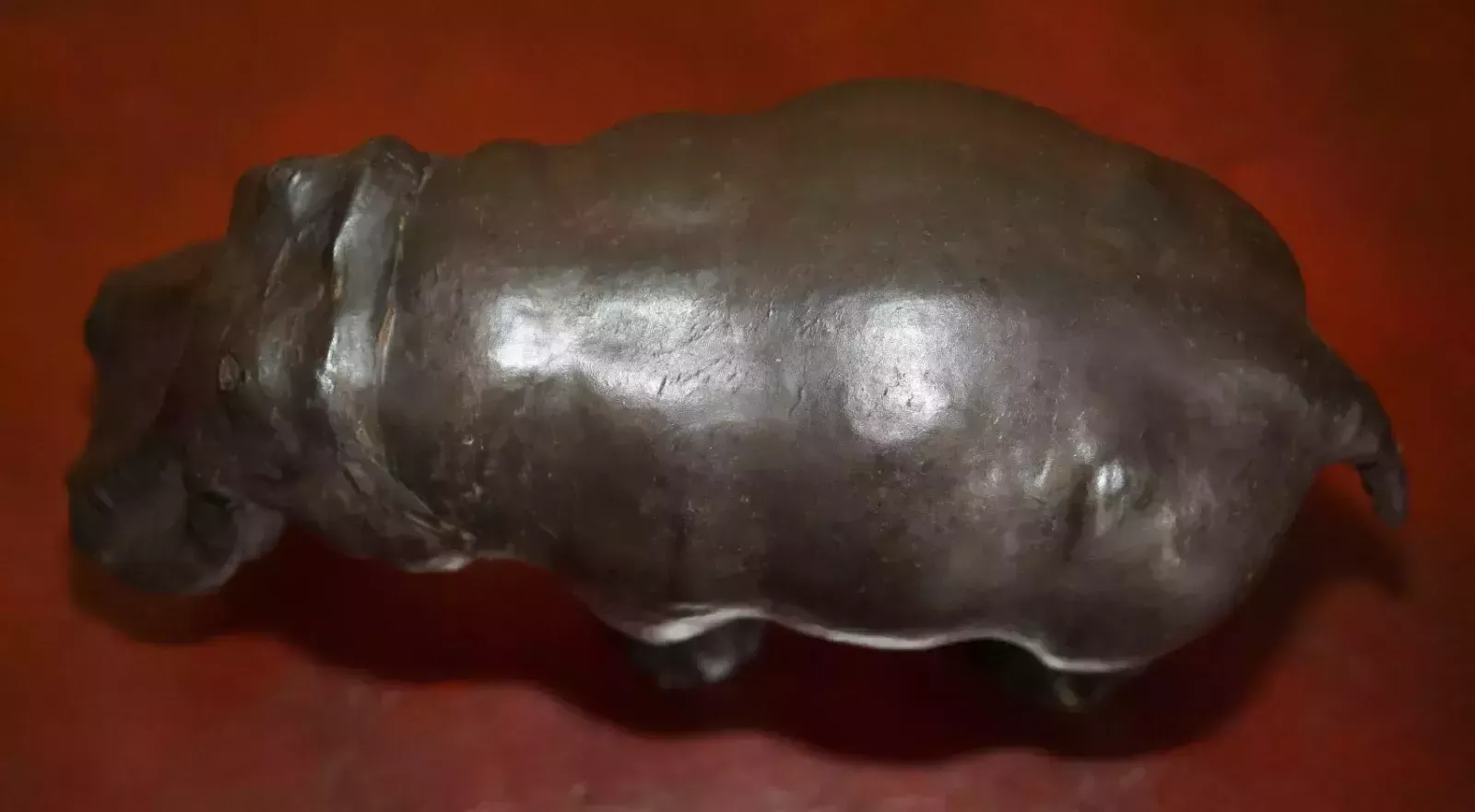 Small Infant Liberty's London Omersa Brown Leather Hippopotamus Footstool photo buy