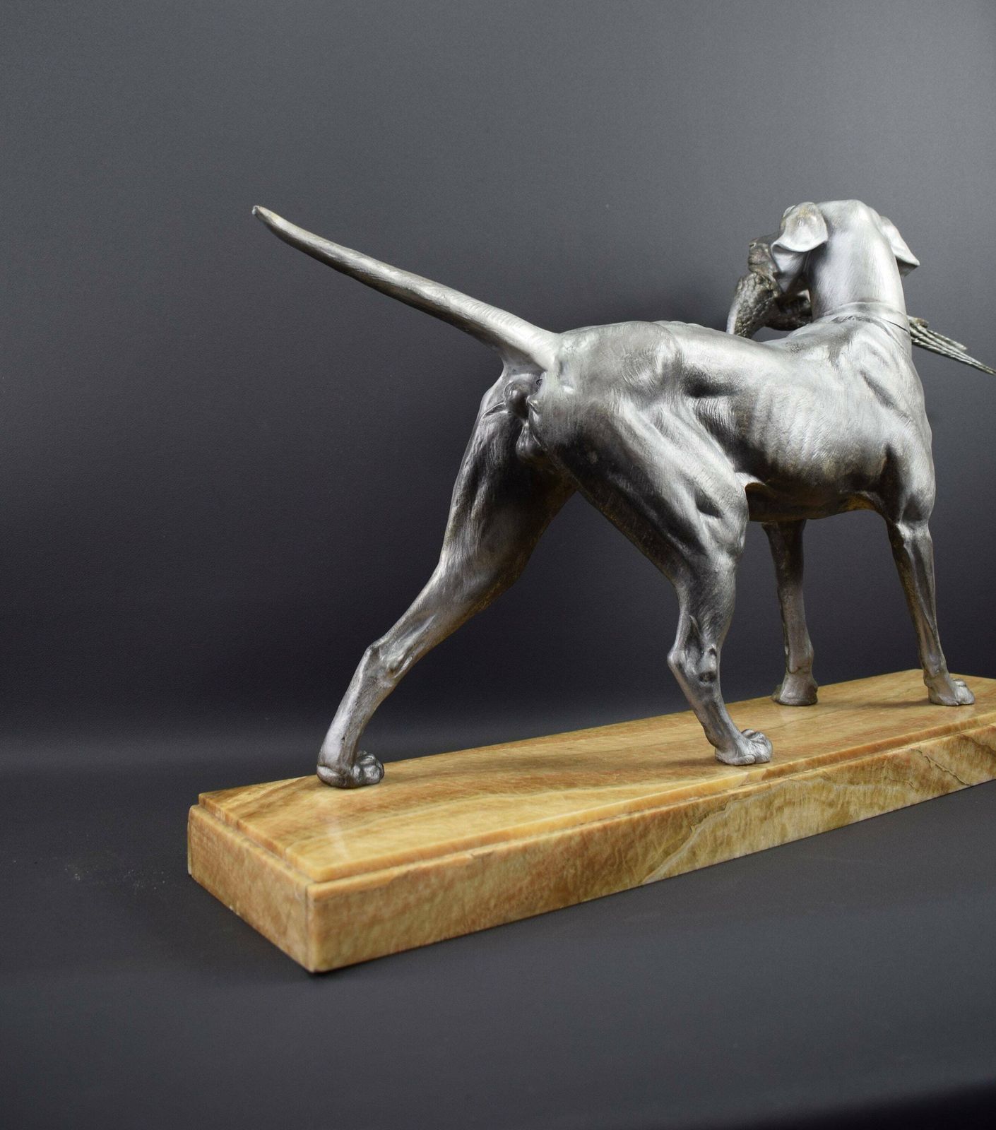 photo furniture C.Masson Large Sculpture Hunting Dog French