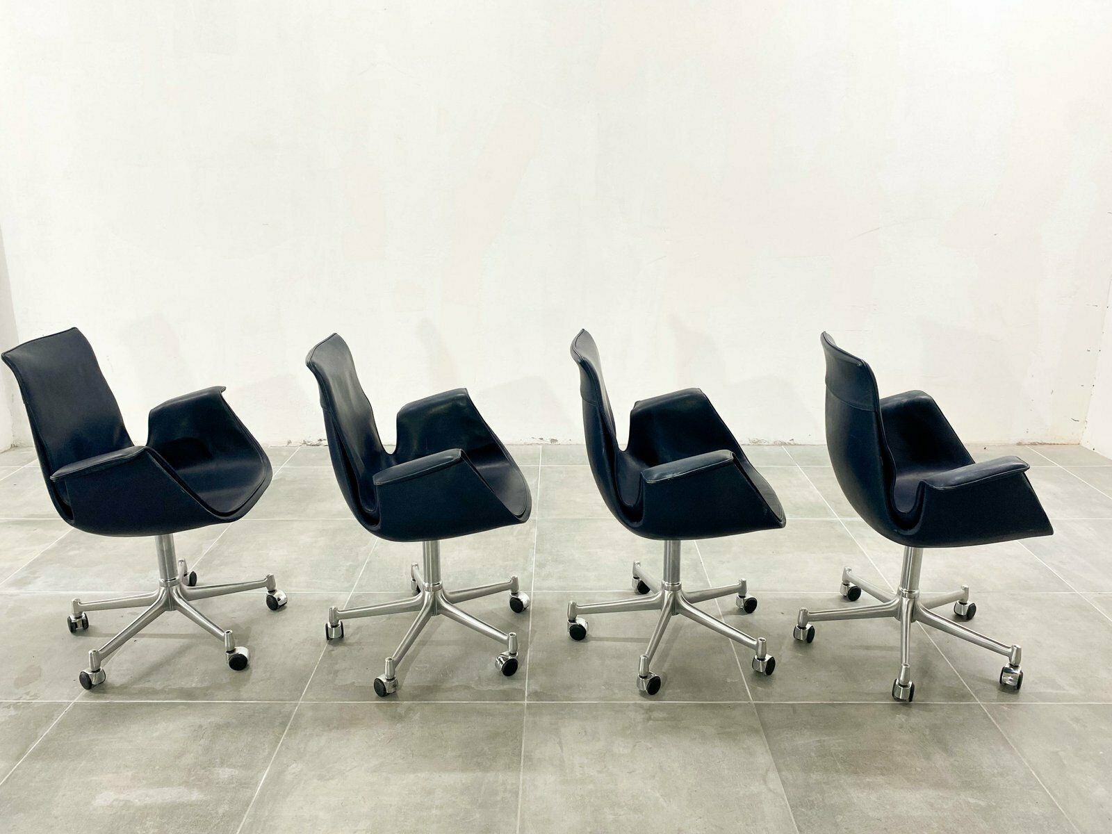 photo for sale Fk 6727 Tulip Office Chair Attributed To Fabricius & Kastholm For Kill International, 1960s, Set Of 4