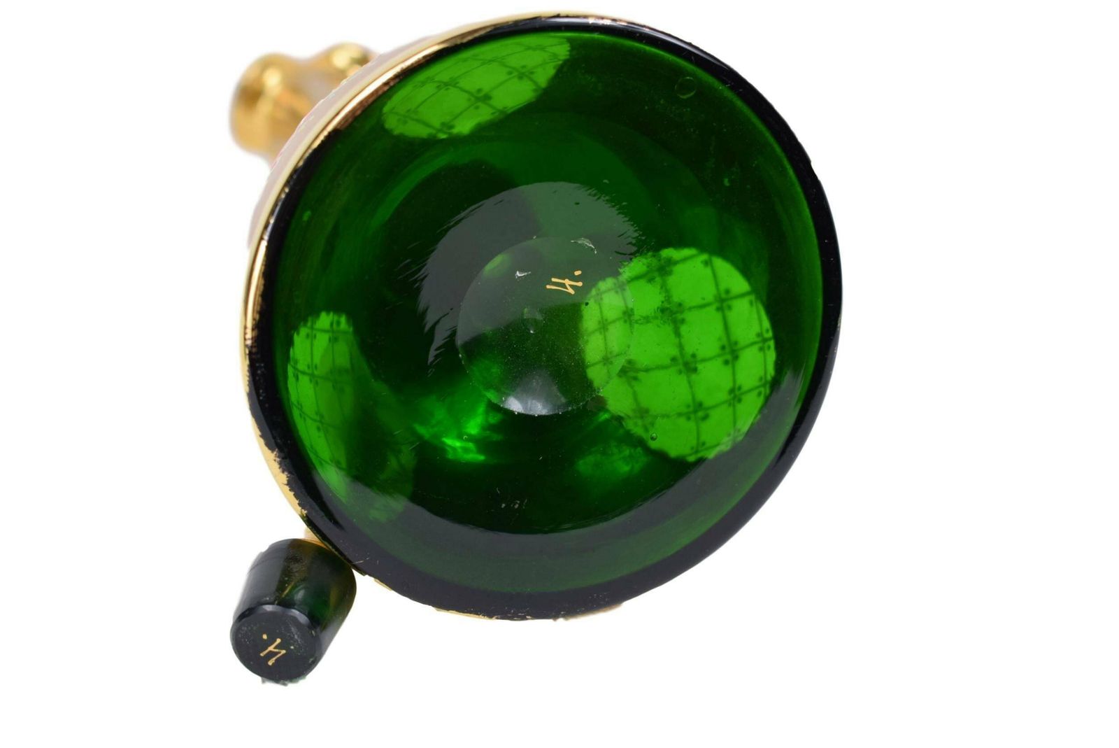 photo furniture Vintage Italian Murano Gold Green Venetian Glass Liquor Decanter