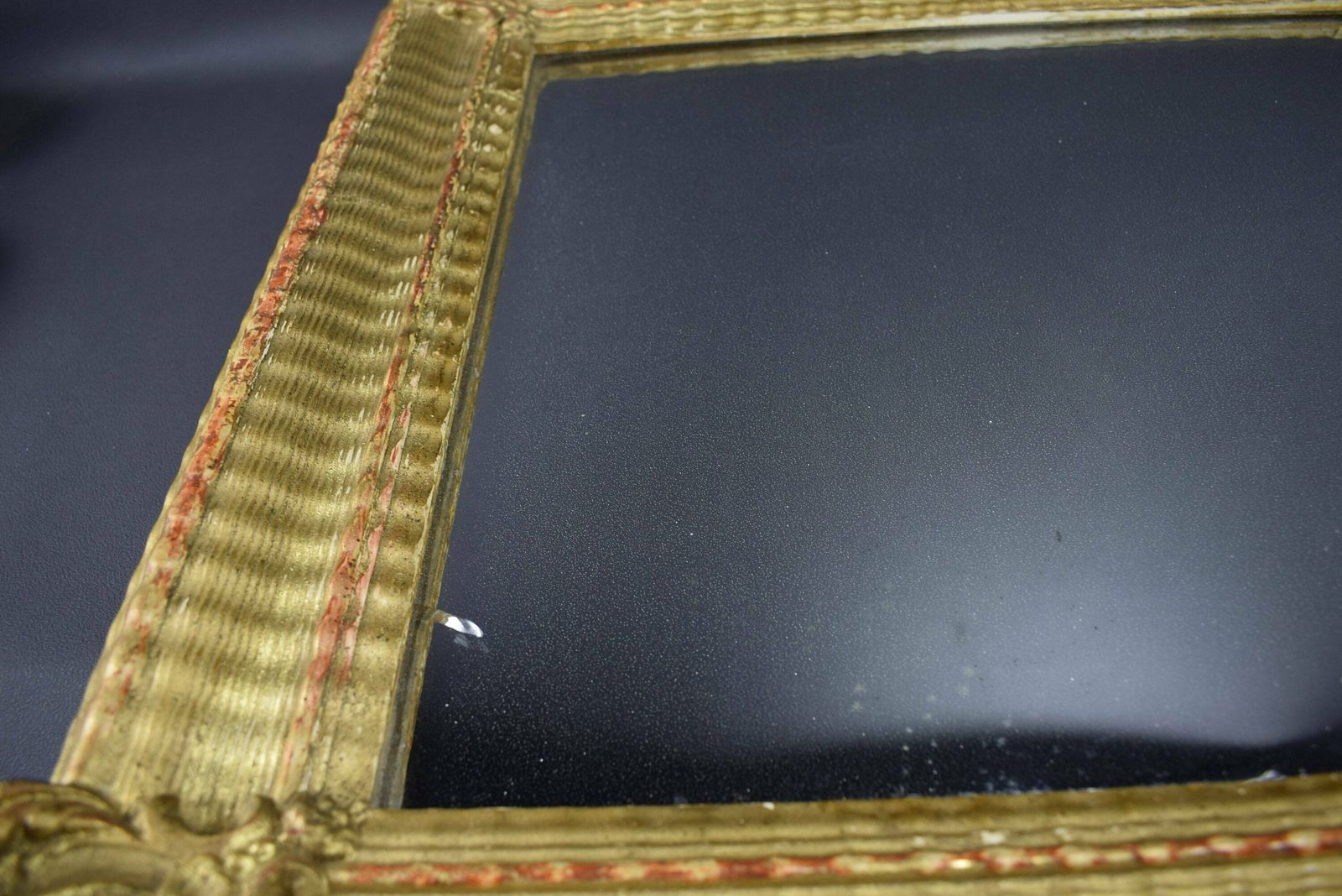 French Antique Mirror Gilded Stucco Wood Empire Period photo furniture
