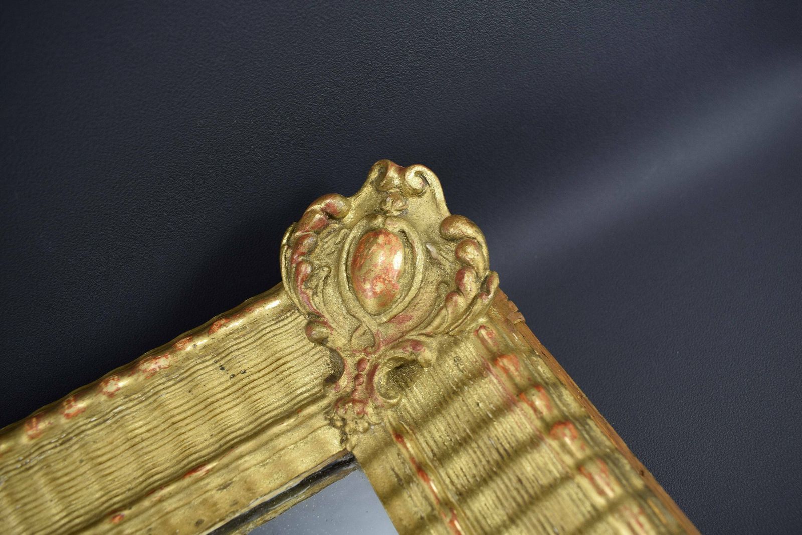 French Antique Mirror Gilded Stucco Wood Empire Period photo Home Decor