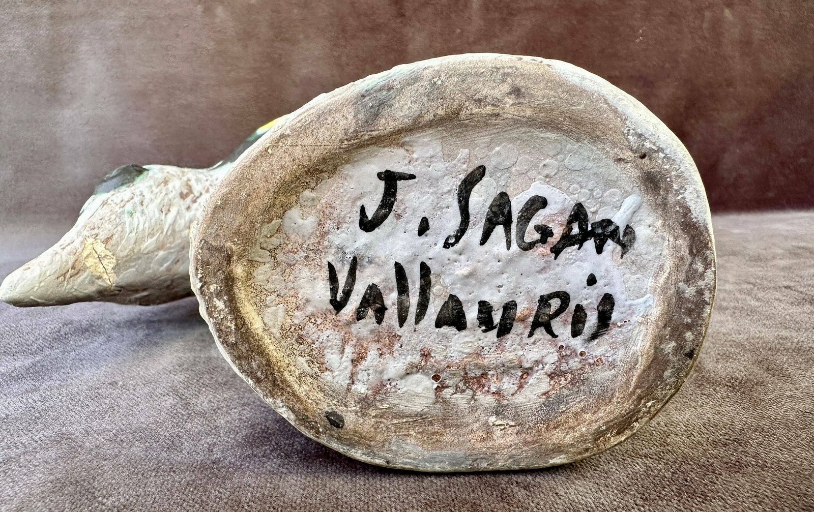 photo for sale French Antique Vallauris Bird Ceramic Vase By Jacques Sagan 20th Century