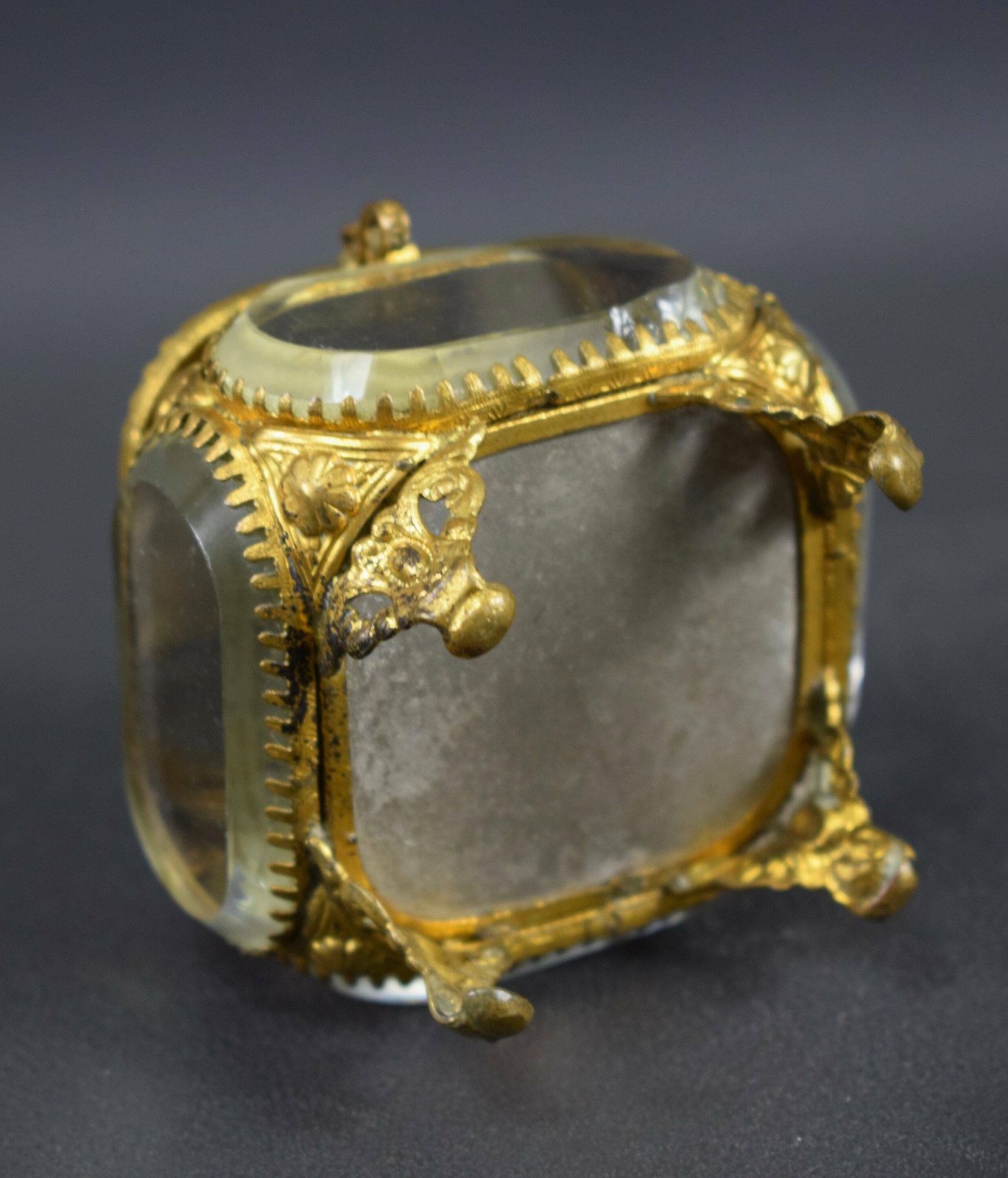 photo furniture French Antique 19th.C Eglomise Casket Box Jewelry Case Souvenir Of Lyon