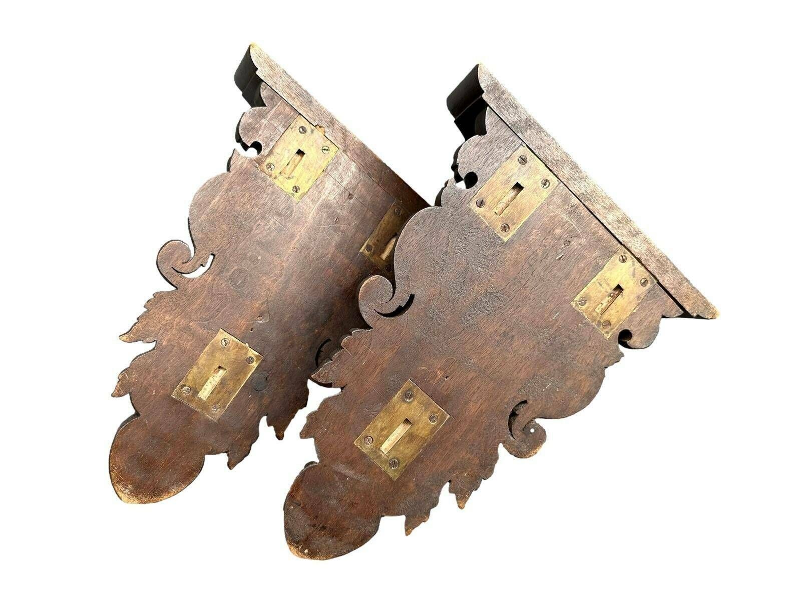 19th Architectural French Antique Pair Of Carved Wooden Console Chimera photo Furniture