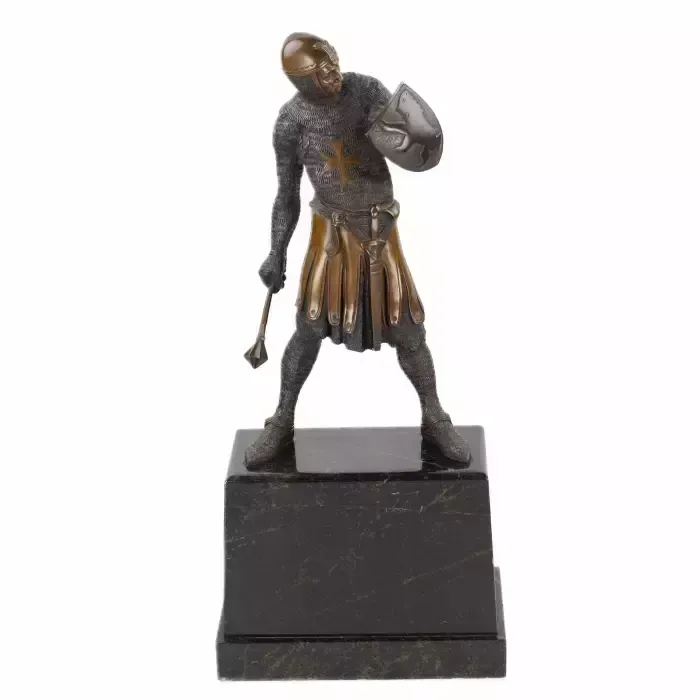 Bronze Sculpture Of The Knight Of Malta. Turn Of The 19th And 20th Centuries