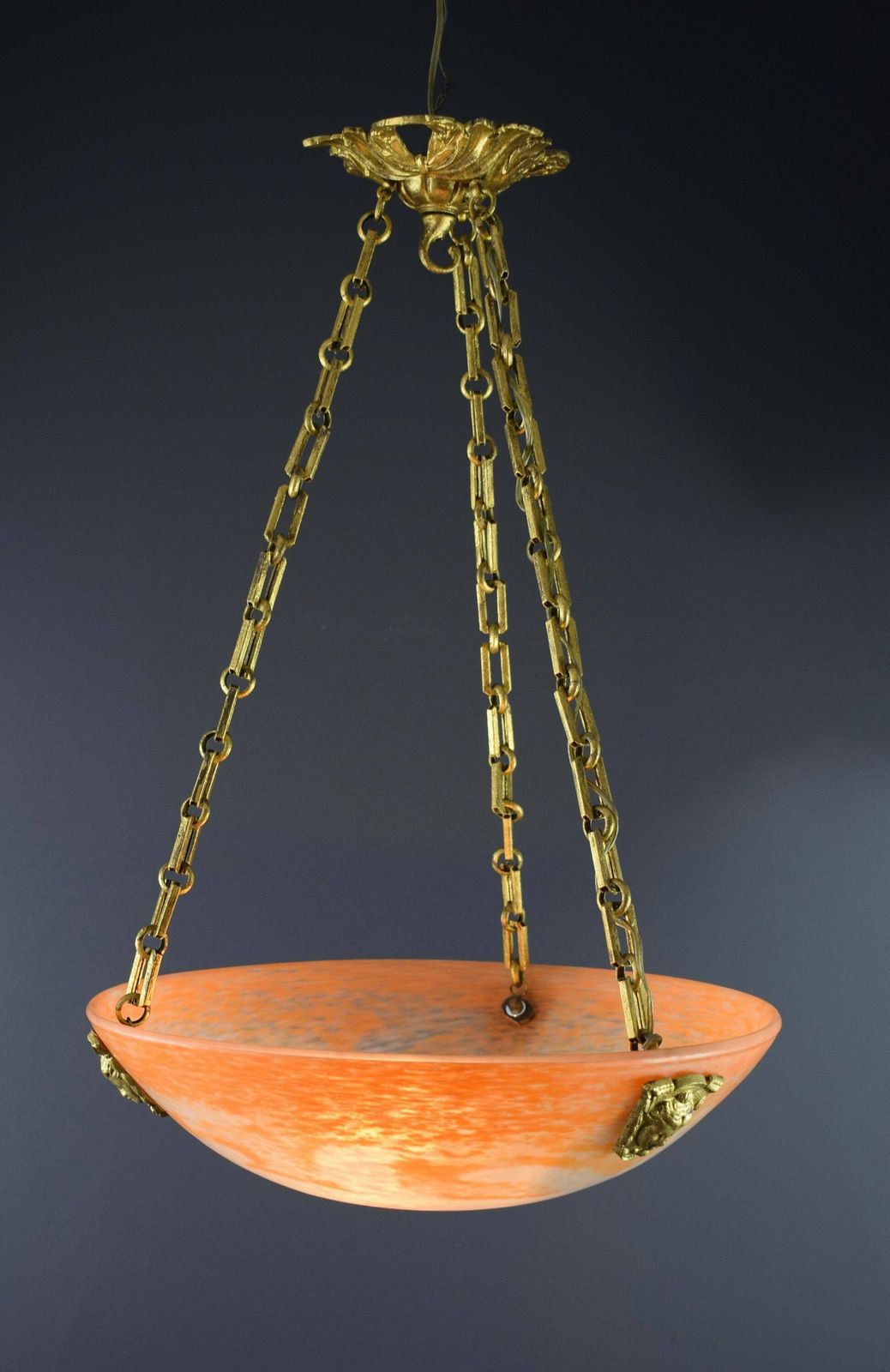 Vintage French Antique Hanging Chandelier Glass Paste 1920