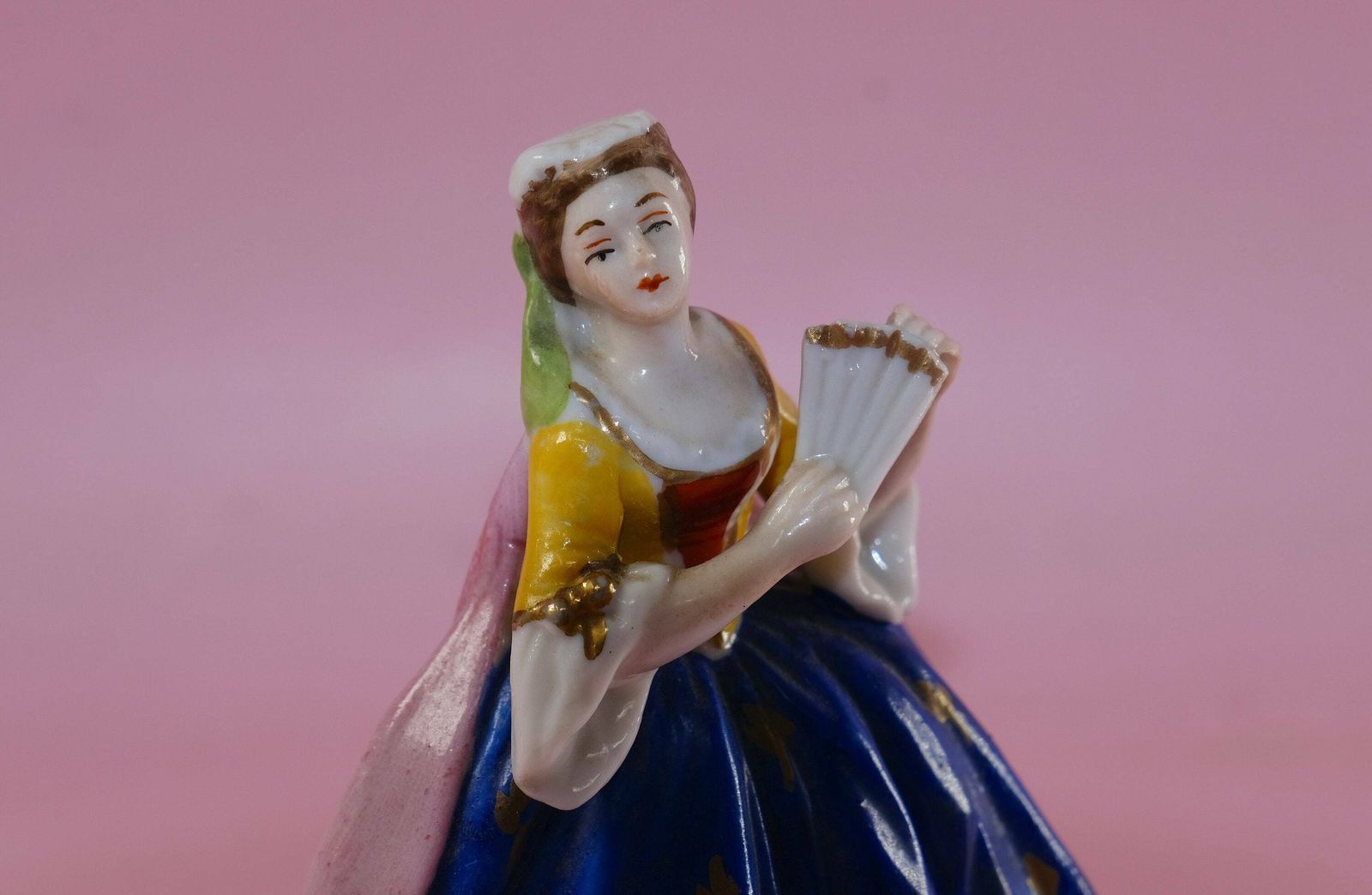 Continental Porcelain Figure, Porcelain Miniature photo vintage