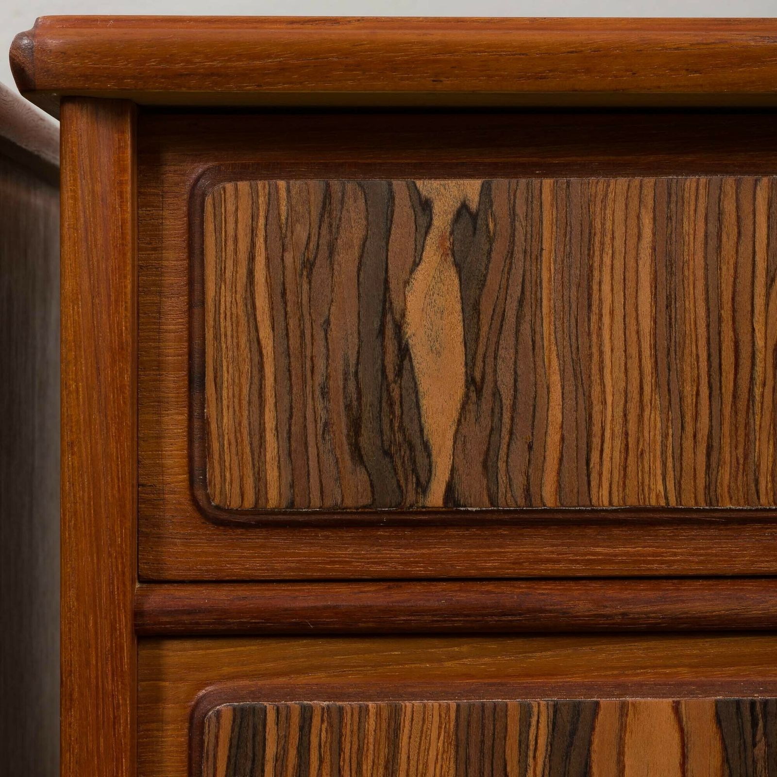 1313.0 Mid Century Teak Bedside Tables With Rosewood Inlays, Denmark 1960s, Set Of 2 photo