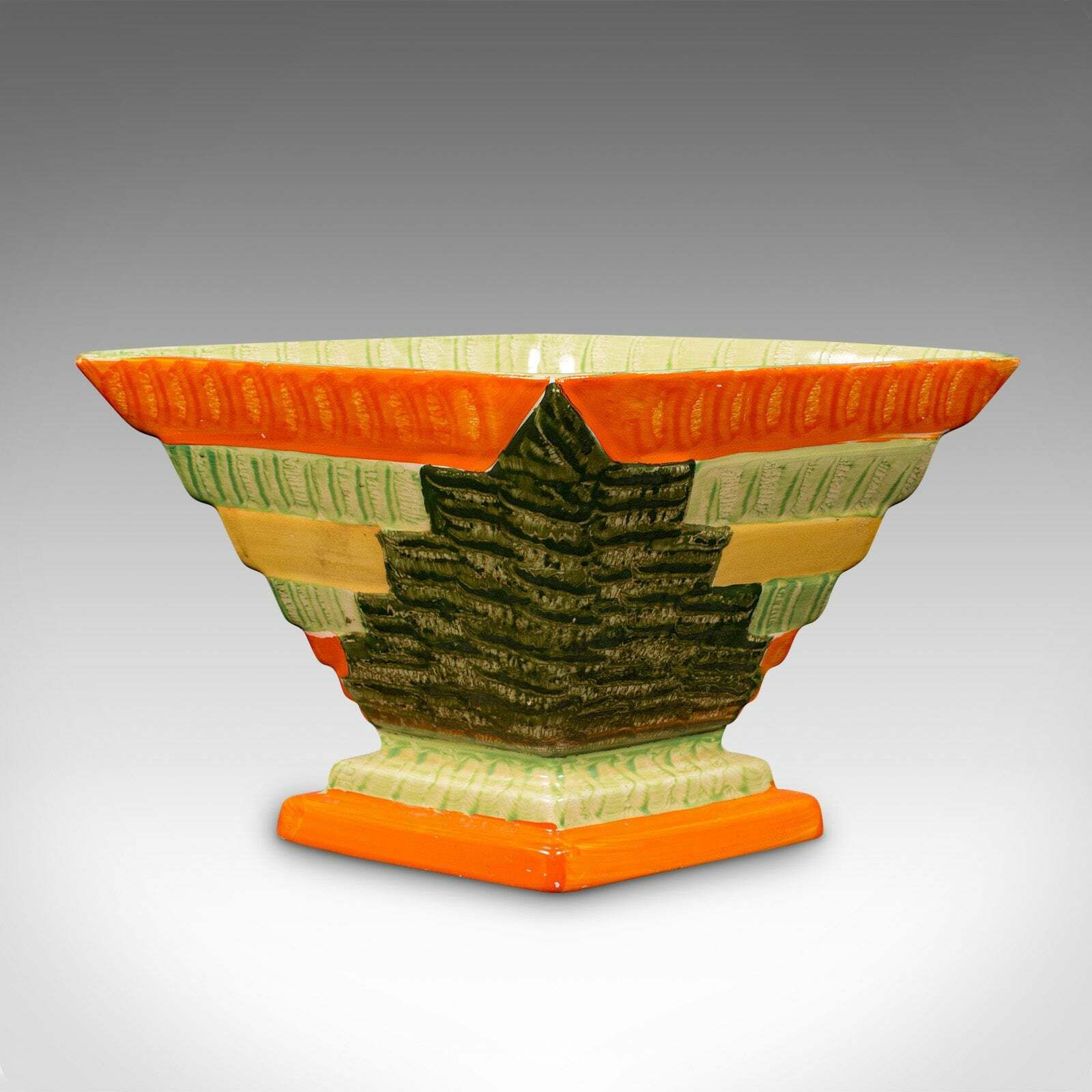 Vintage Dried Flower Vase, English, Handpainted Ceramic, Pot, Art Deco, C.1930 photo Home Decor