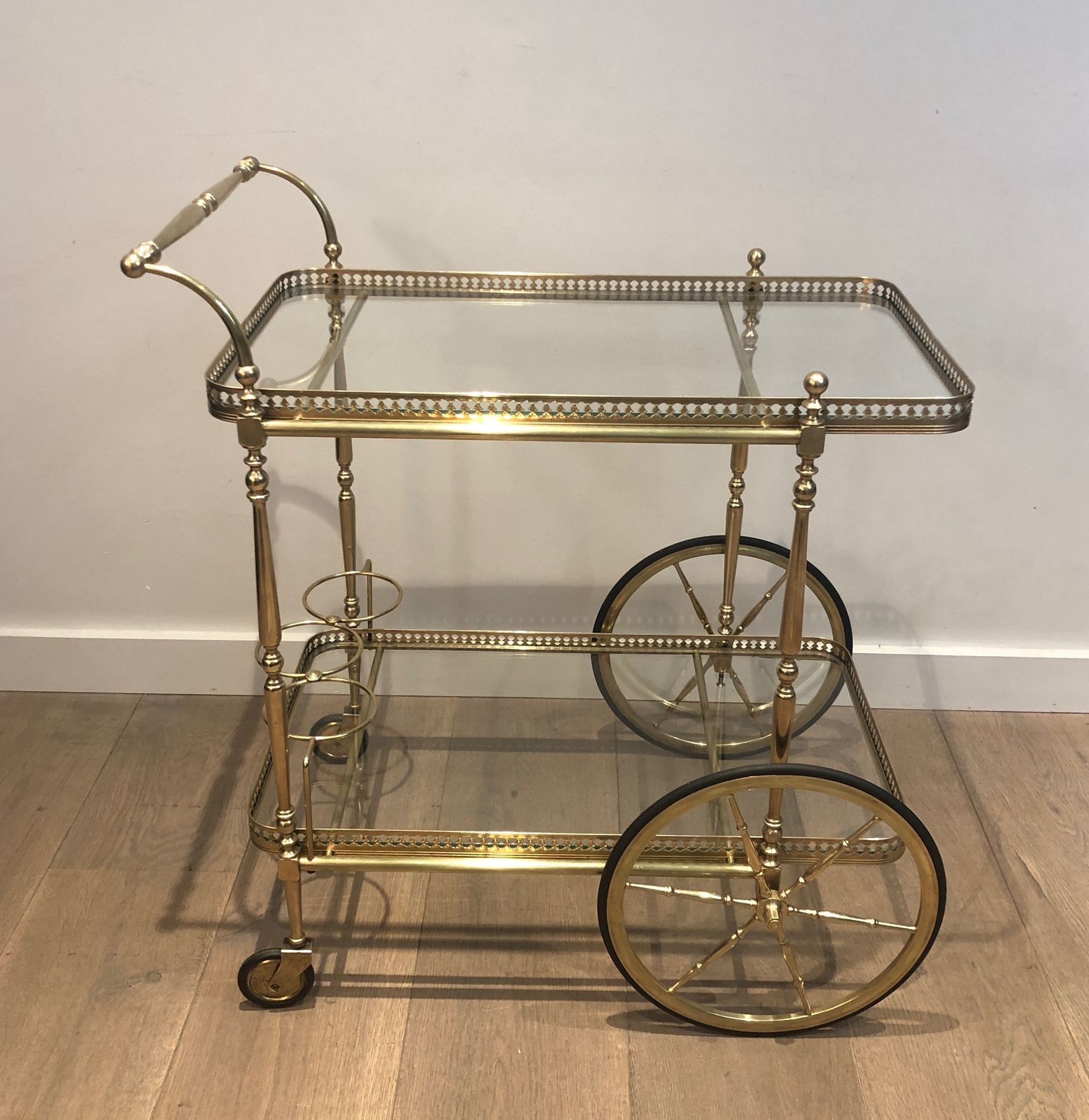 Neoclassical Style Rolling Table In Brass In The Taste Of Maison Jansen photo furniture