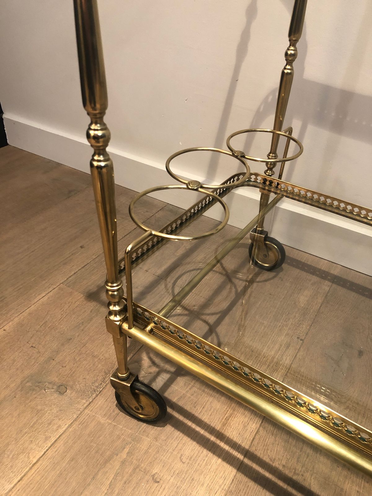 photo buy Neoclassical Style Rolling Table In Brass In The Taste Of Maison Jansen
