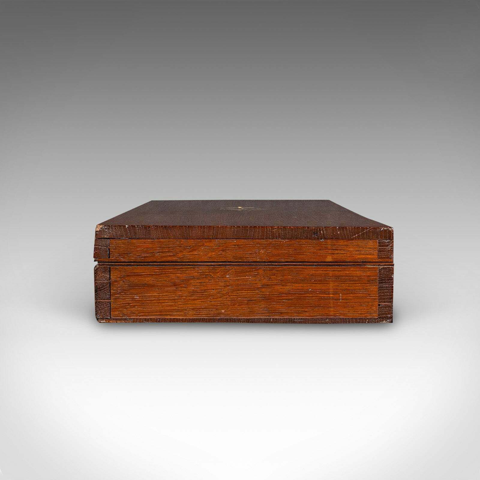 Antique Country House Parlour Game Case, English, Oak, Organiser Box, Victorian photo Home Decor