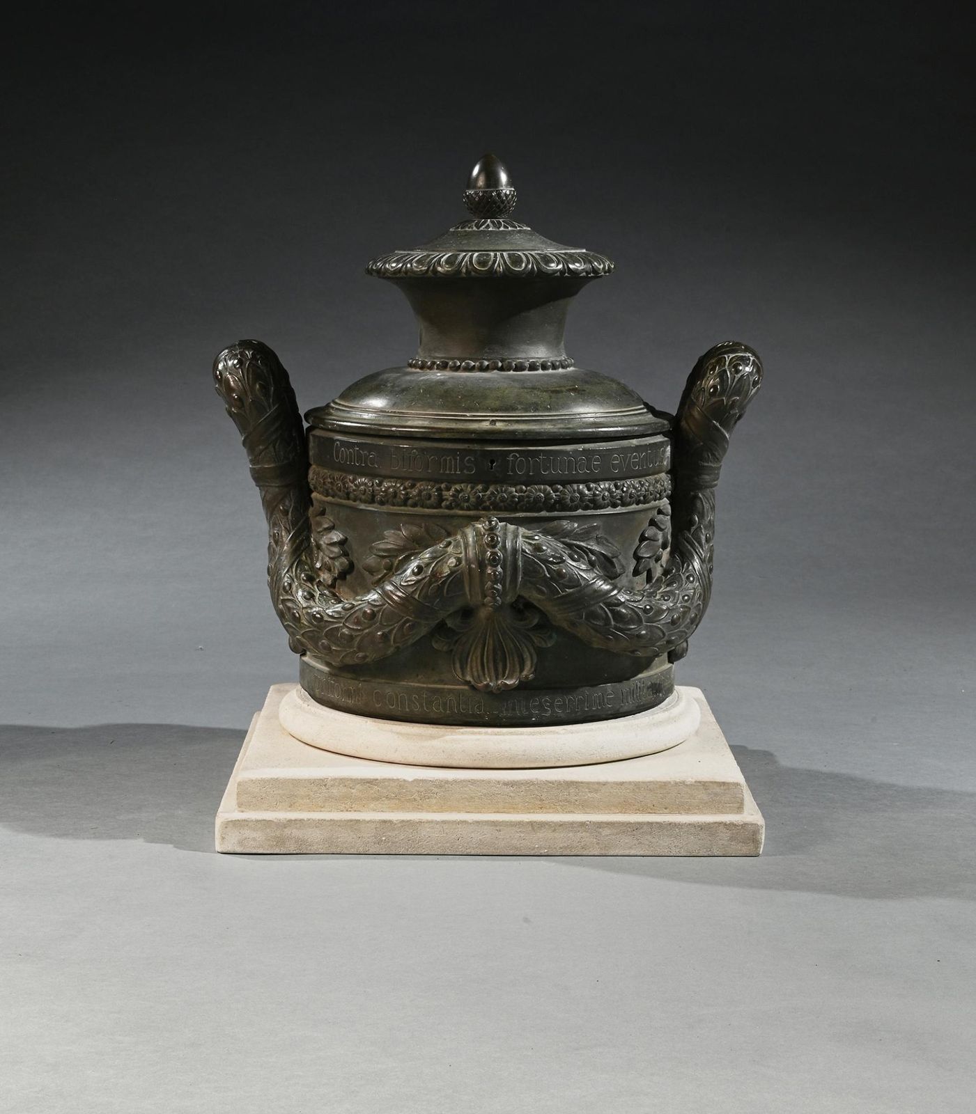 An Extremely Rare Italian Late 18th C Bronze Locking Vessel With Latin Inscription, Possibly With Maritime Associations. photo buy