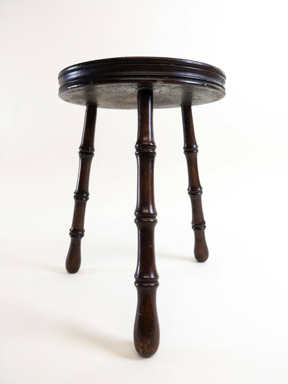 Swiss Wooden Tripod Milking Stool   Ornate Floral Stool Made In Switzerland photo vinterior