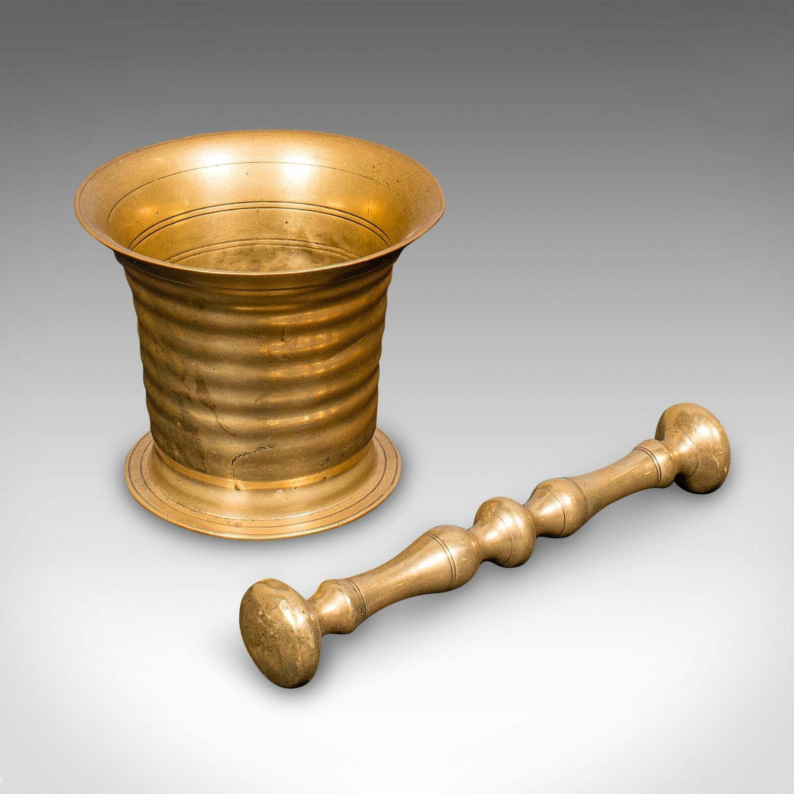 Antique Pestle & Mortar Set, English, Brass, Chemist Shop Instrument, Victorian photo furniture